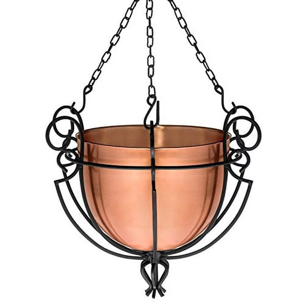 H Potter Hanging Copper Patio Garden Flower Planter Basket GAR254