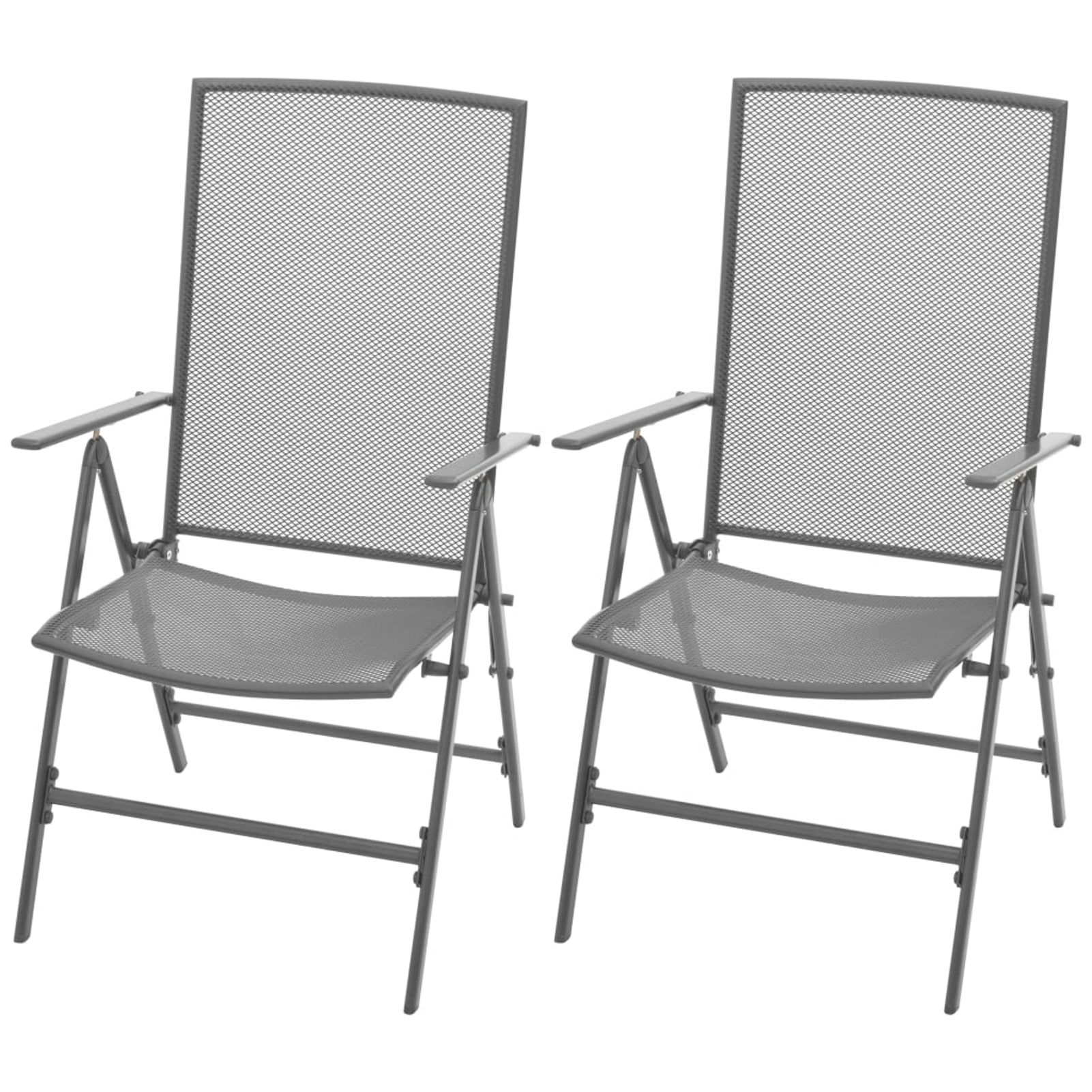 Walmeck Stackable Patio Chairs 2 pcs Steel Gray