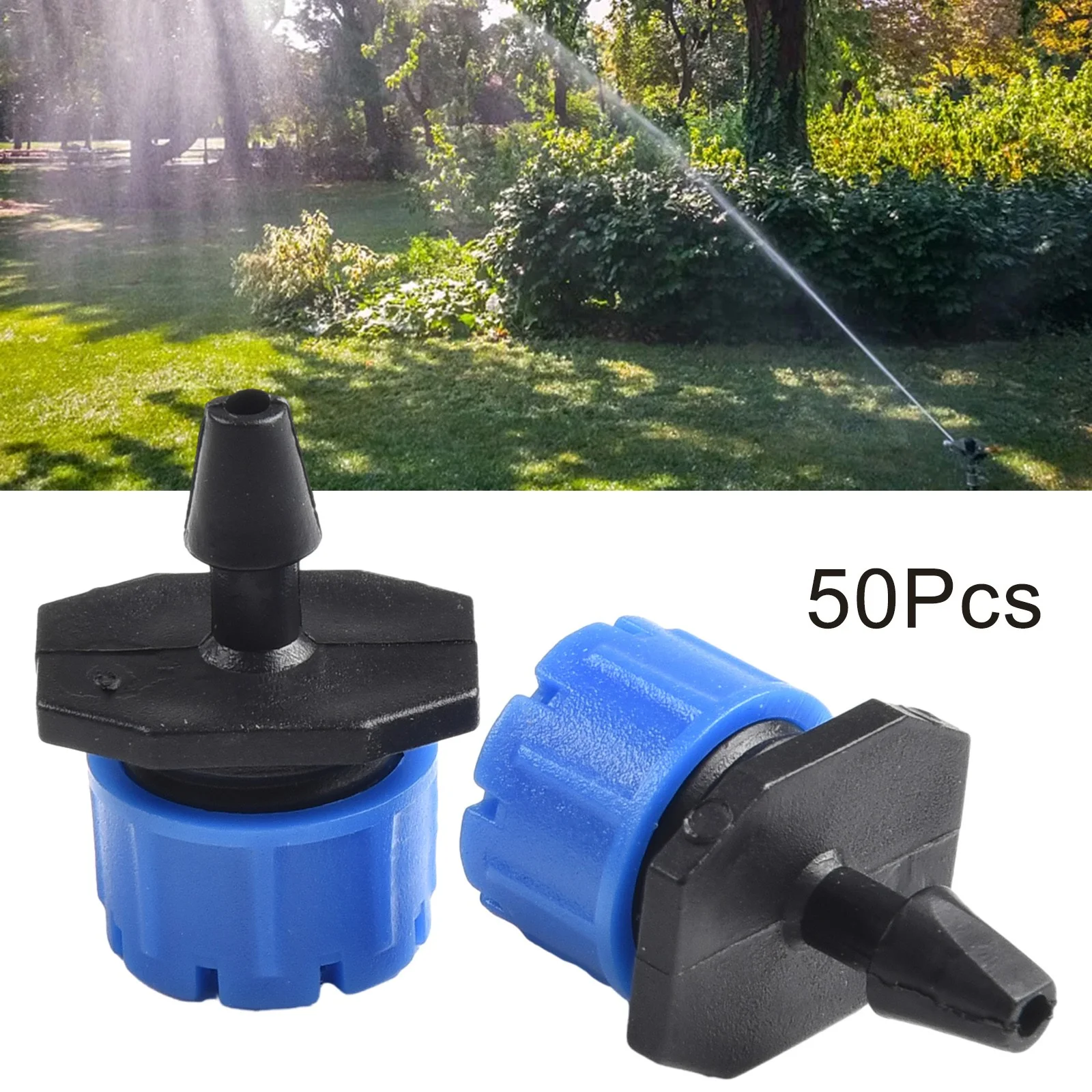 50 Pcs Adjustable Irrigation Sprinkler Garden Drip Emitters Micro Spray Rotating