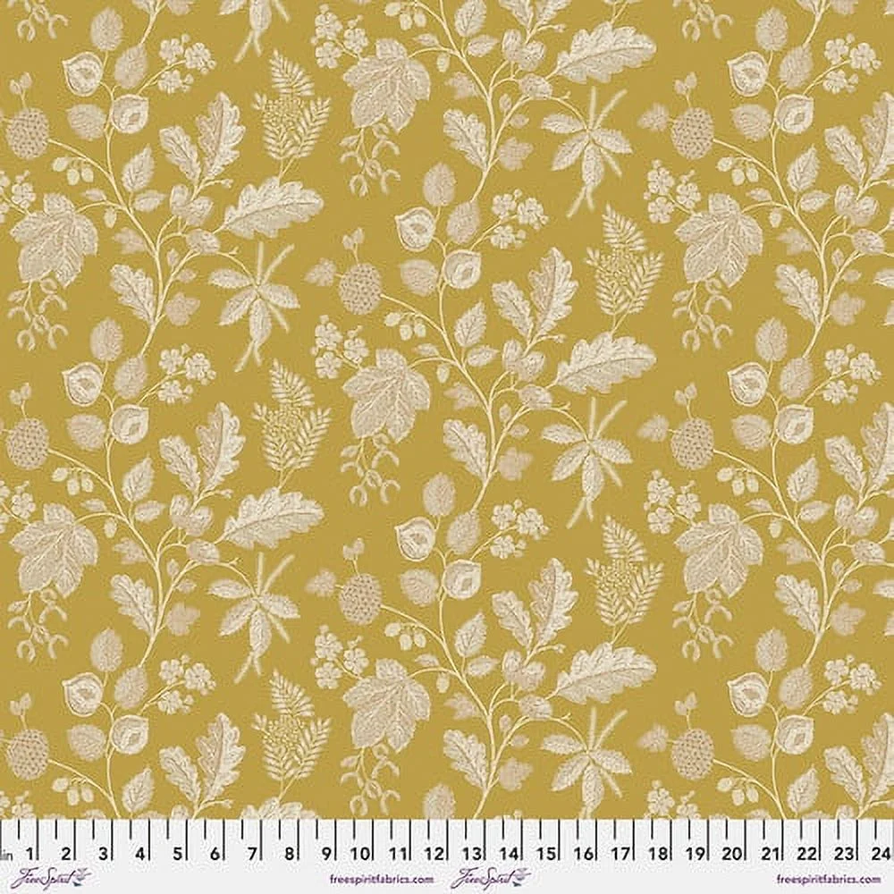 Free Spirit Sanderson Woodland Blooms Warwick Saffron Fabric By The Yard