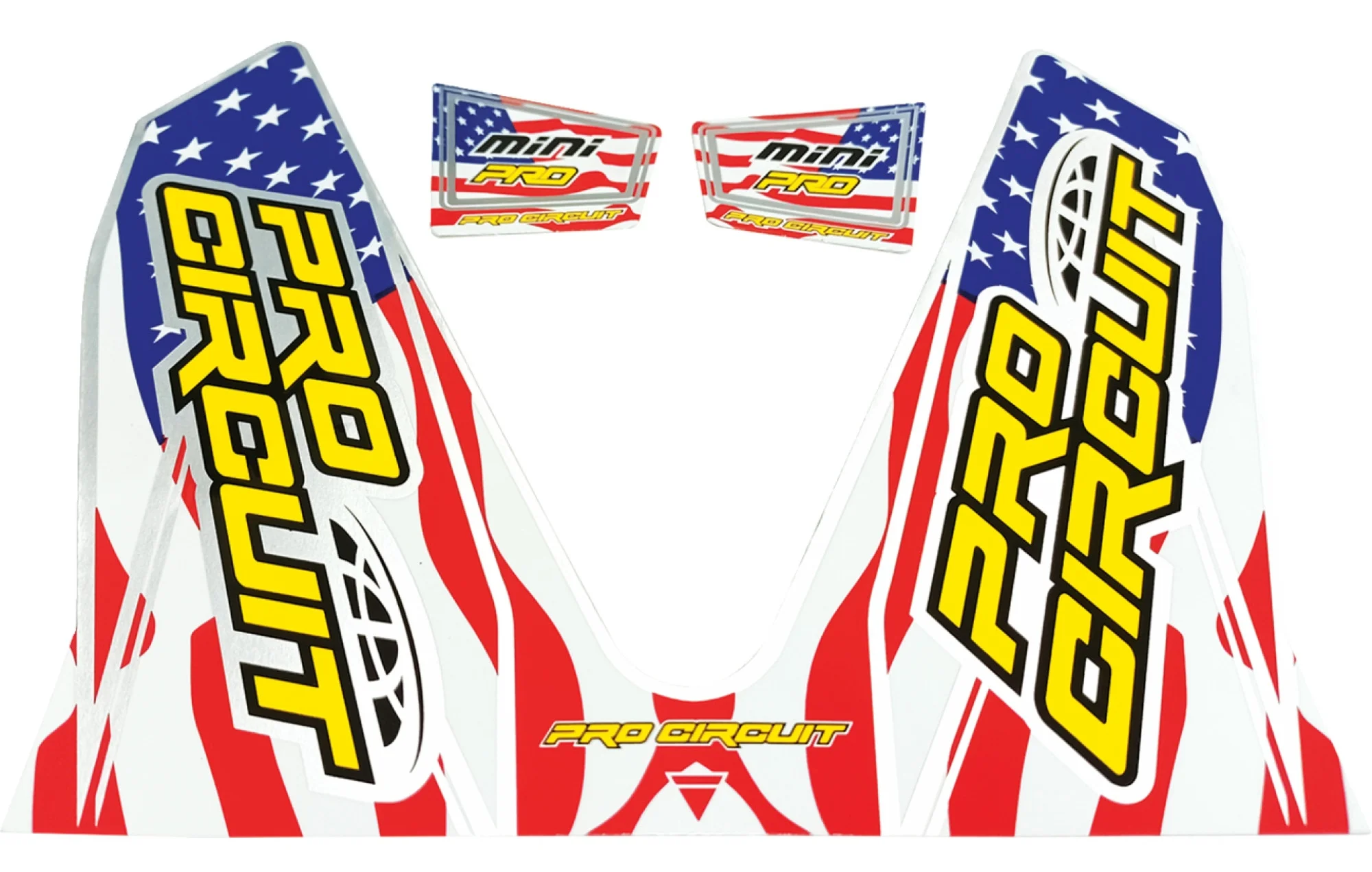 Pro Circuit Stars & Stripes T-6 Exhaust Decal Kit (D22MINI-SS)