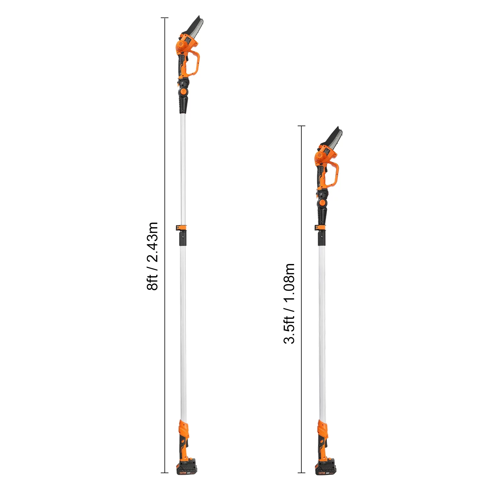 BENTISM 2-in-1 Cordless Pole Saw & Mini Chainsaw, 20V 4Ah Battery Pole Chainsaw, 5