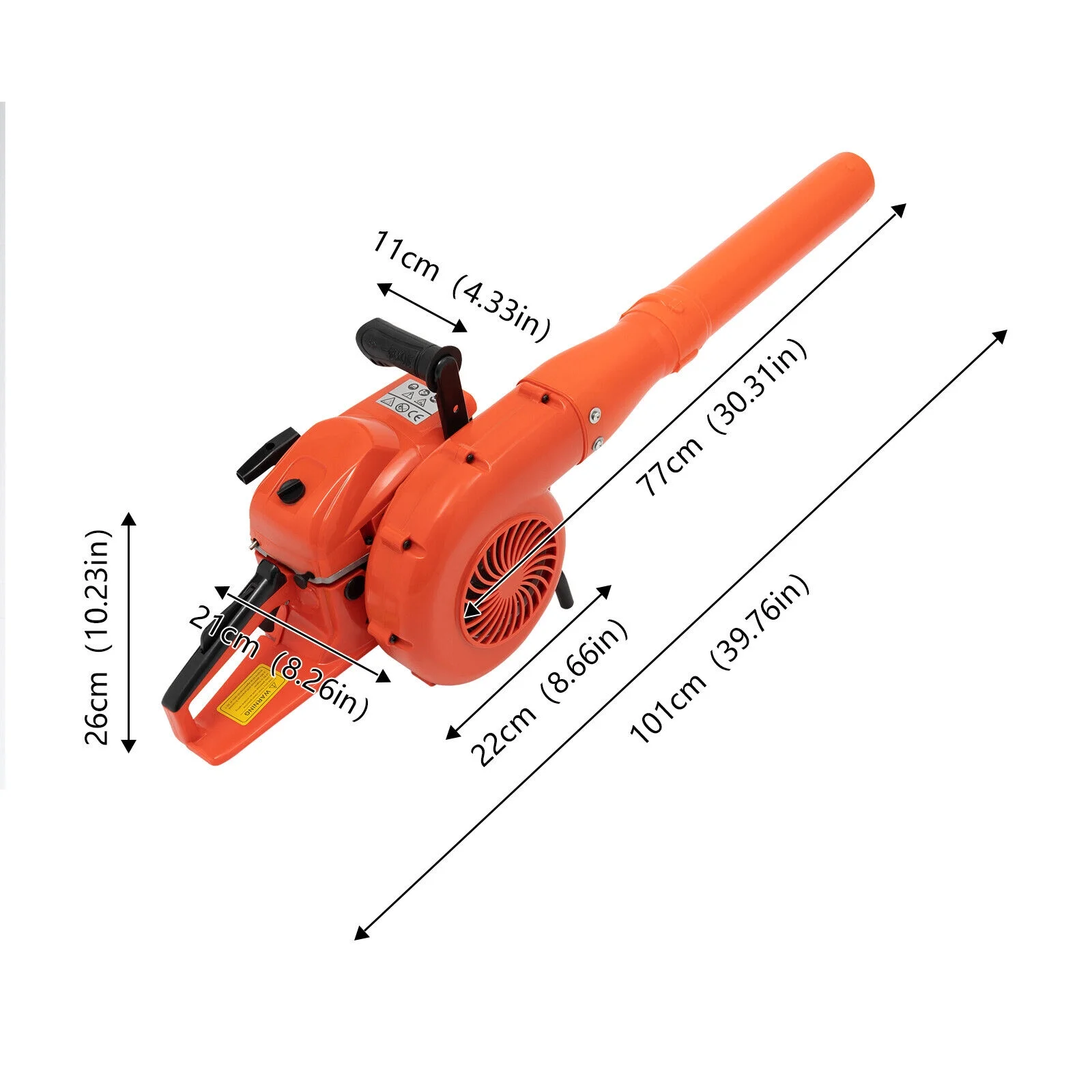 60CC Snow Blower 2-Stroke 6800RPM Petrol Blower Portable Gas Powered Hand-held SnowBlower with a Diaphragm Carburetor