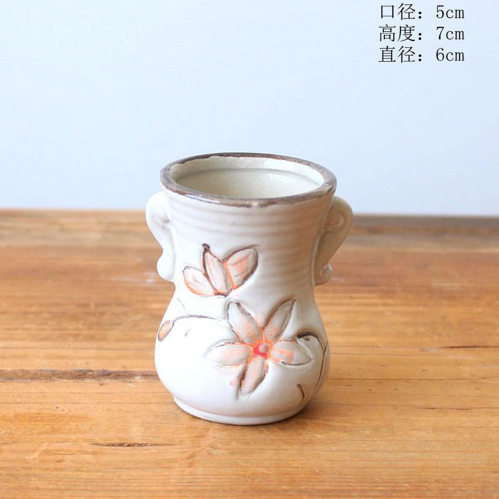 Hand-painted Succulent Planter - Mother and Child Pot - Tabletop Planting