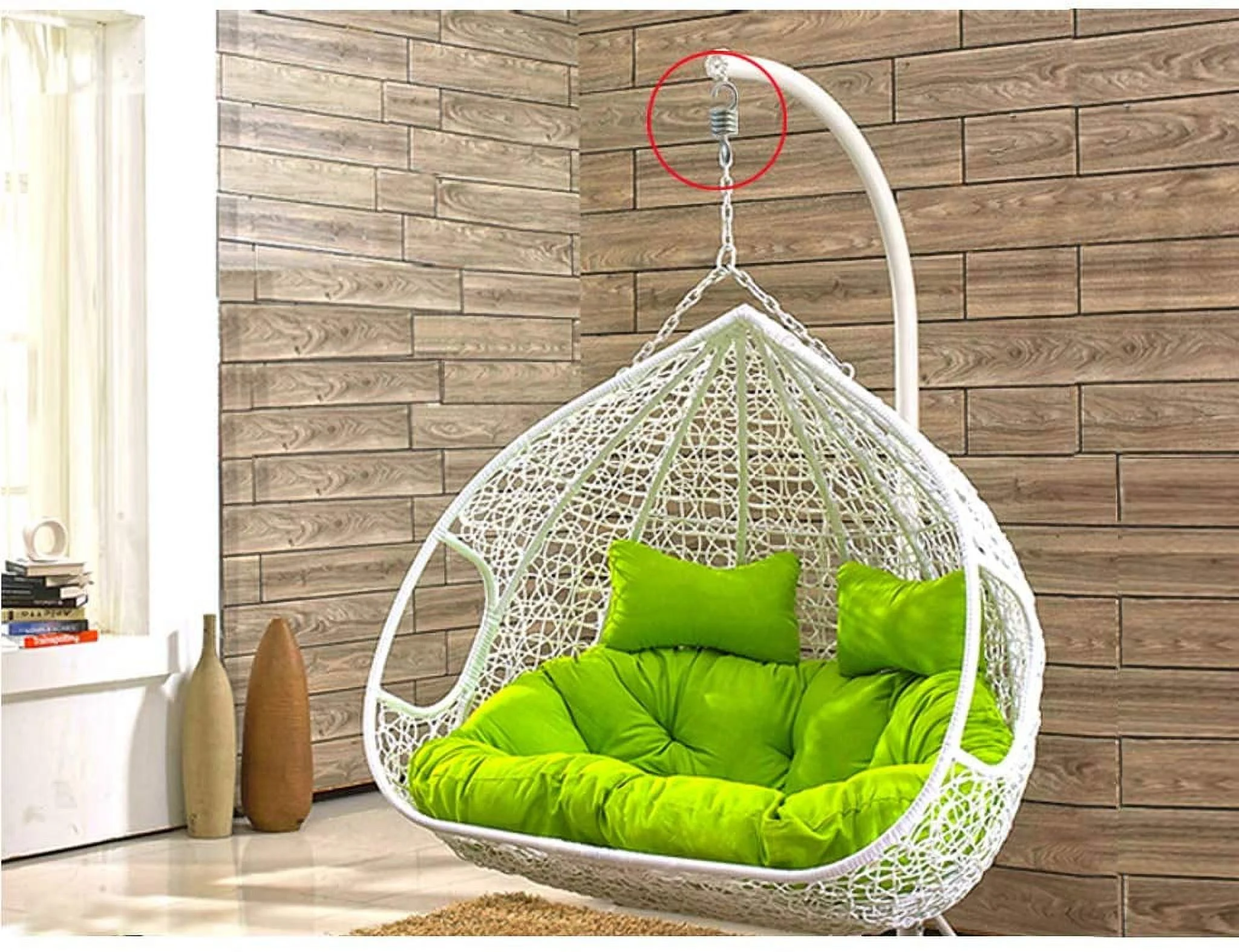 Nvzi 2Pcs Hammock Chair Spring Hooks, Heavy Duty 700LB Weight Capacity Sturdy Steel Extension Spring Fits Hammock Chair Hanging Porch Suspension Hooks Garden Swings