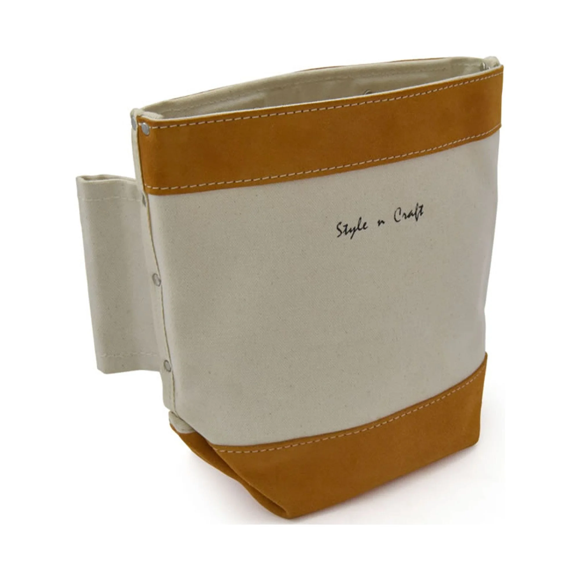 97515 - Bolt Bag with 2 Bull-Pin Loops in Canvas and Suede Leather Combination | Style n Craft