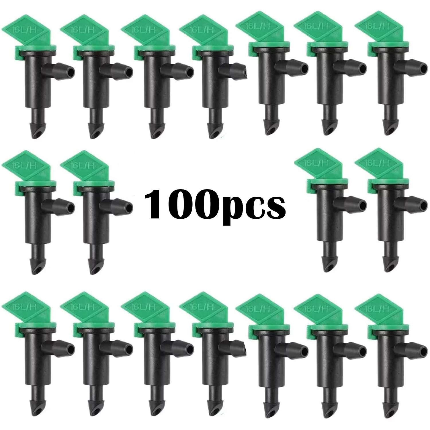 SENRISE 100pcs Drip Emitters Irrigation Spray Drip for Flowers Vegetables Lawn Garden Greening Green