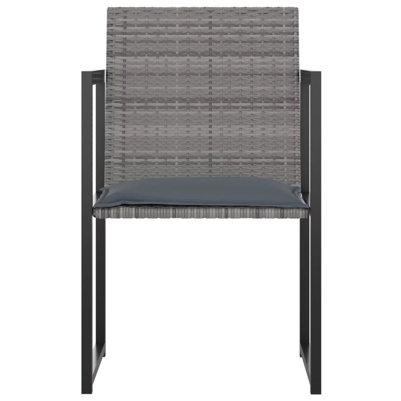 Walmeck 7 Piece Patio Dining Set with Cushions Poly Rattan Gray