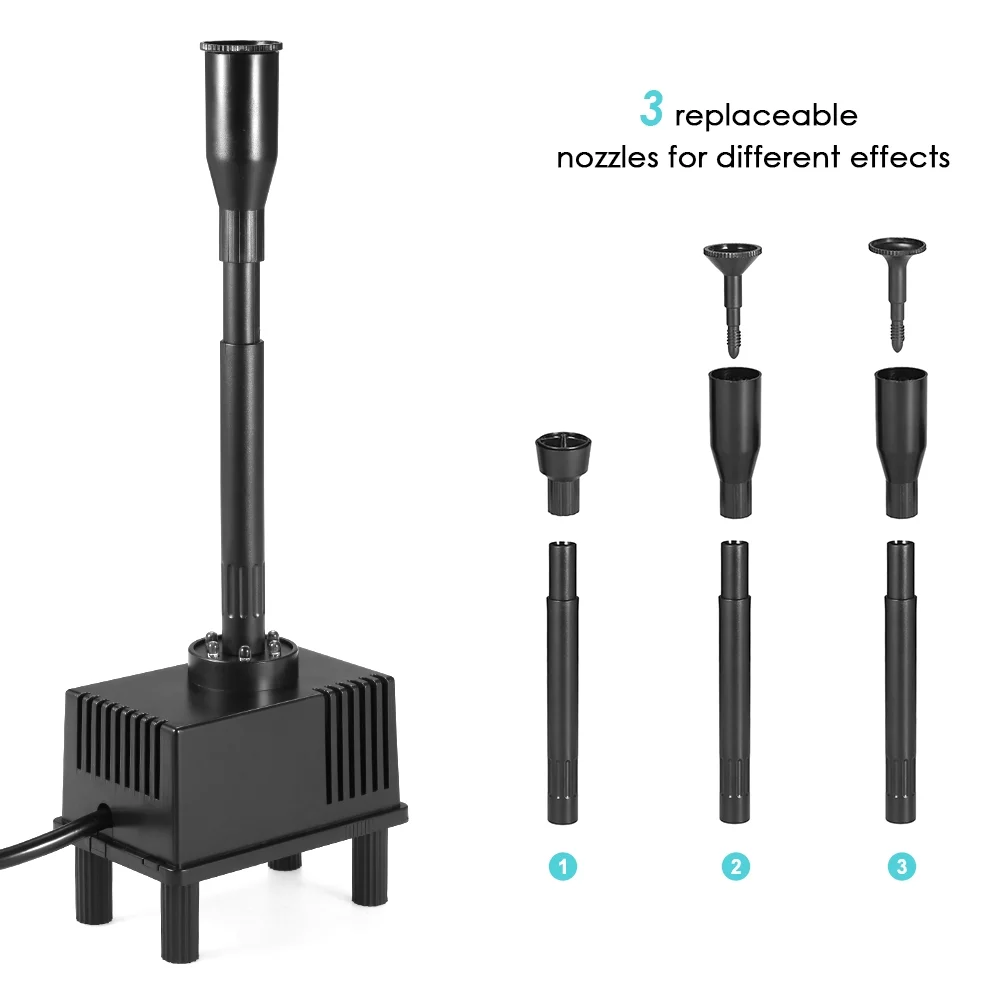 Fountain Pump, Pond Bath 10w Submersible Water Fish Pond Water Pump Led Fish Pump With Led With Led Fish Pond Bath 600l/h Siuke Mewmewcat Adben