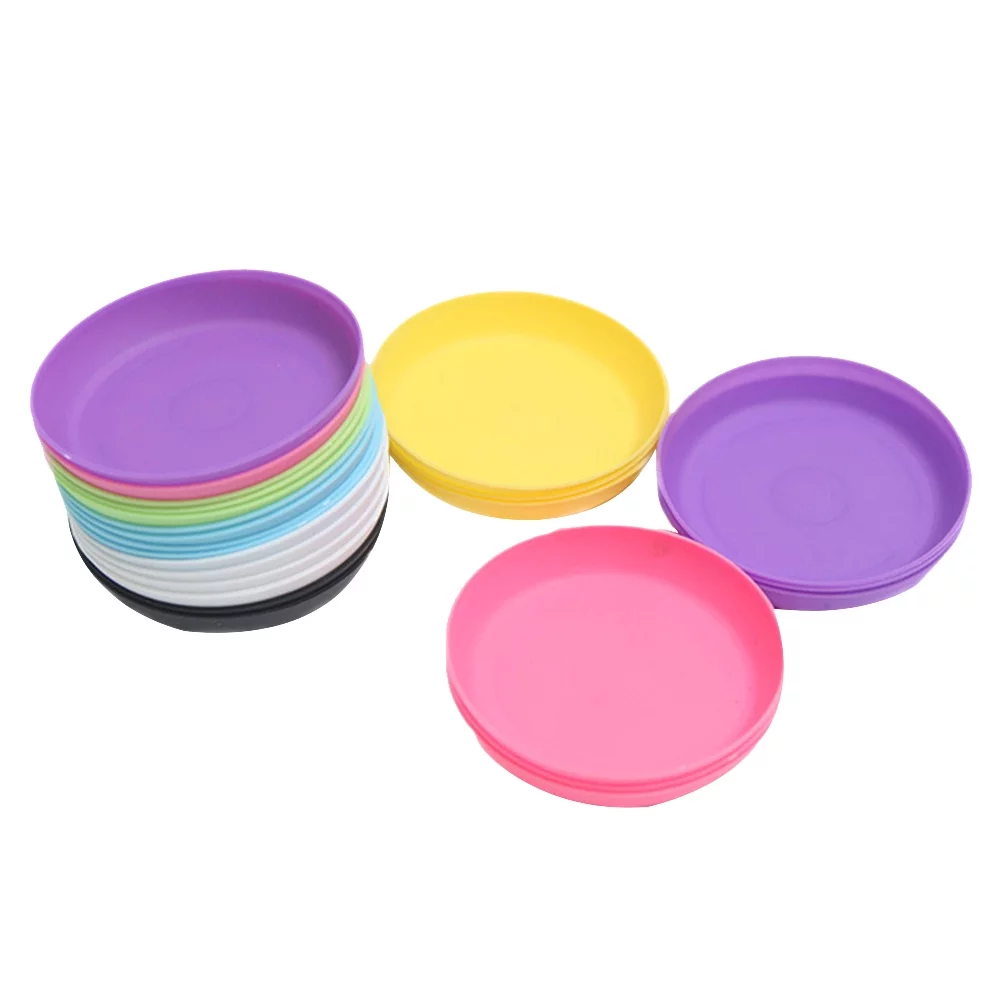 Guichaokj 25pcs Succulent Plant Pot Saucer Round Tray Plastic Flower Pot Plate Holder