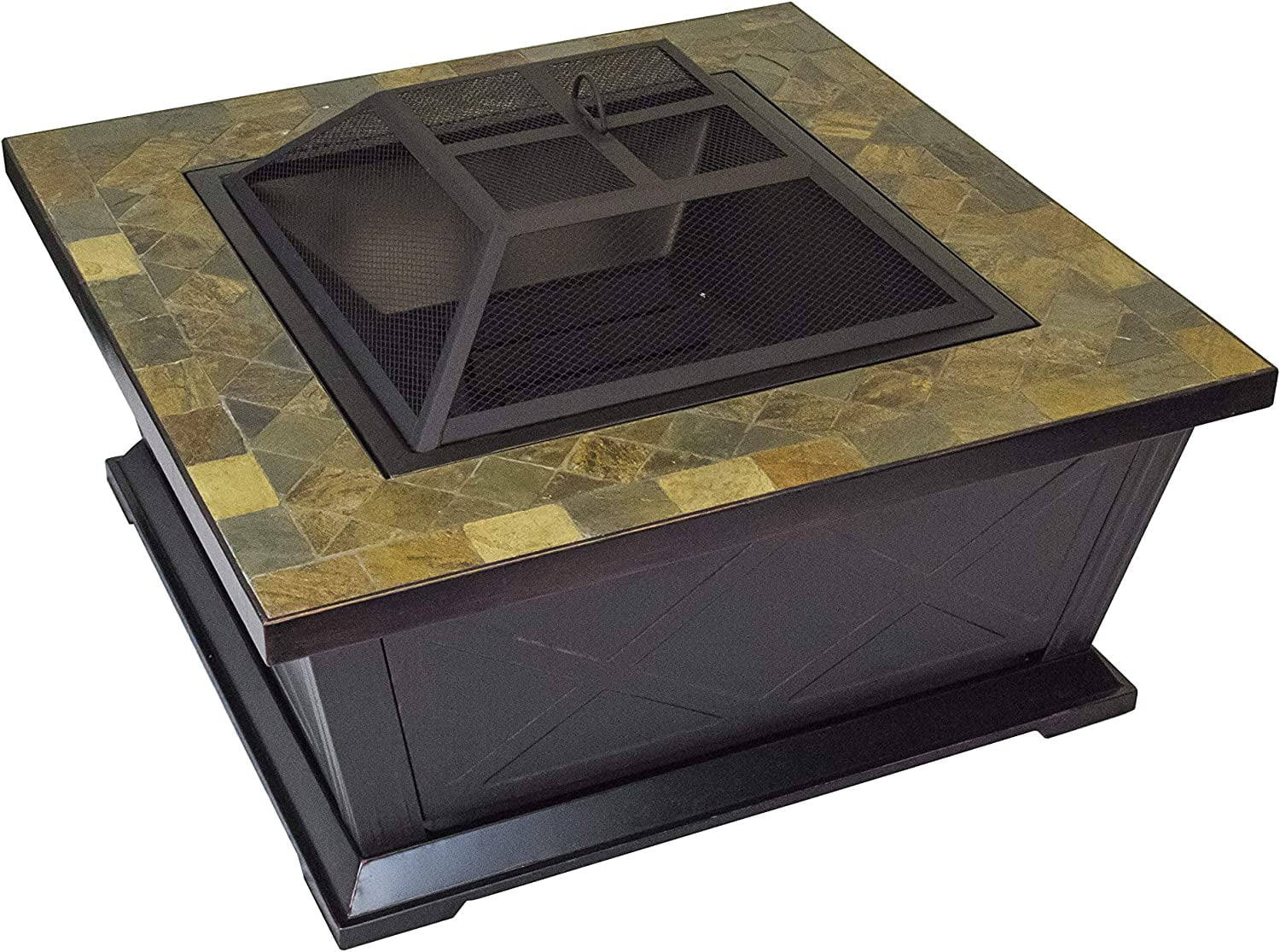5505 Outdoor Leisure Products 36 inch Square Steel with Decorative Slate Hearth and Oil Rubbed Bronze Finish
