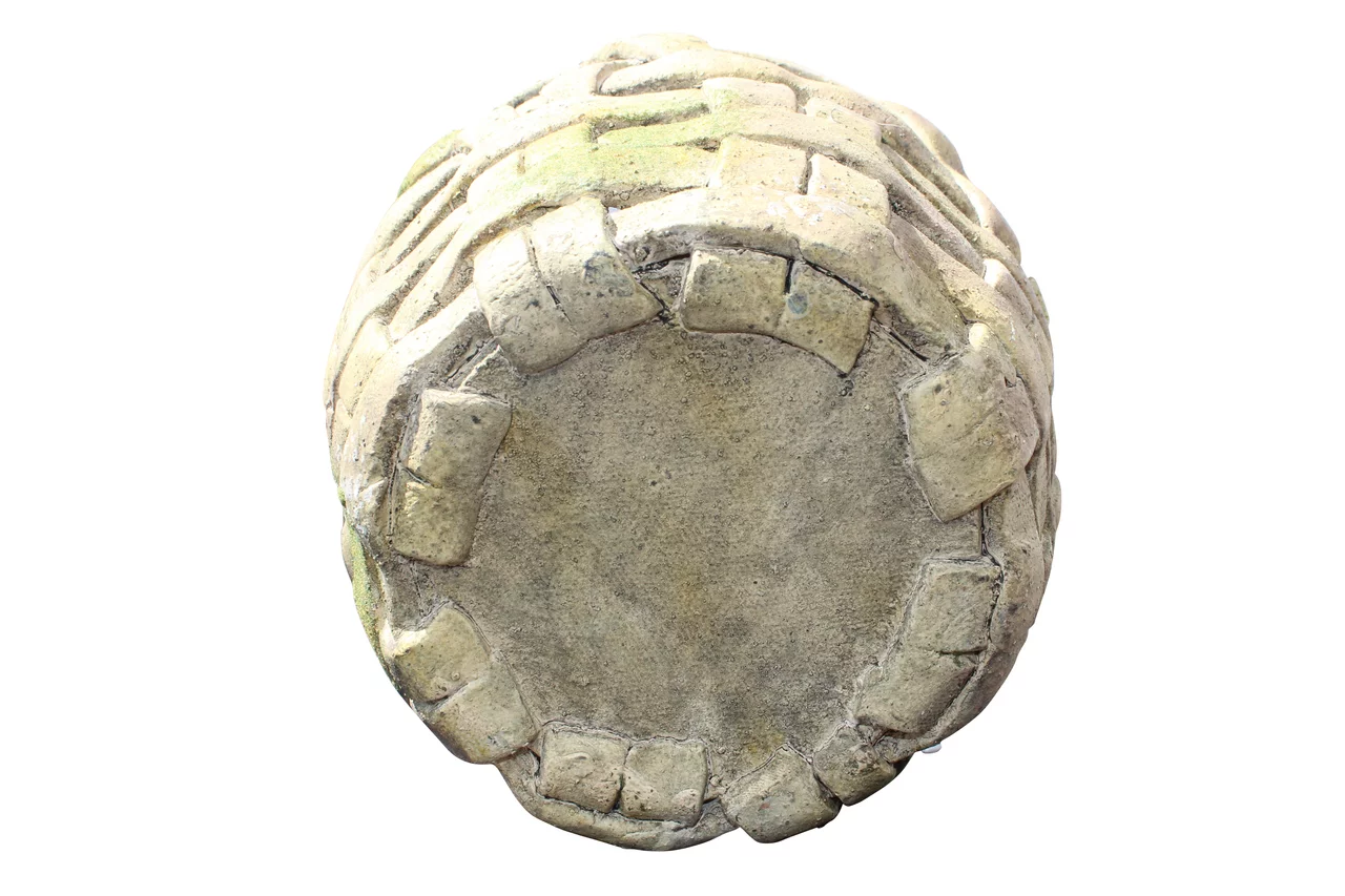 HANDMADE CLAY BASKET MOSSED STONE POT 4.75