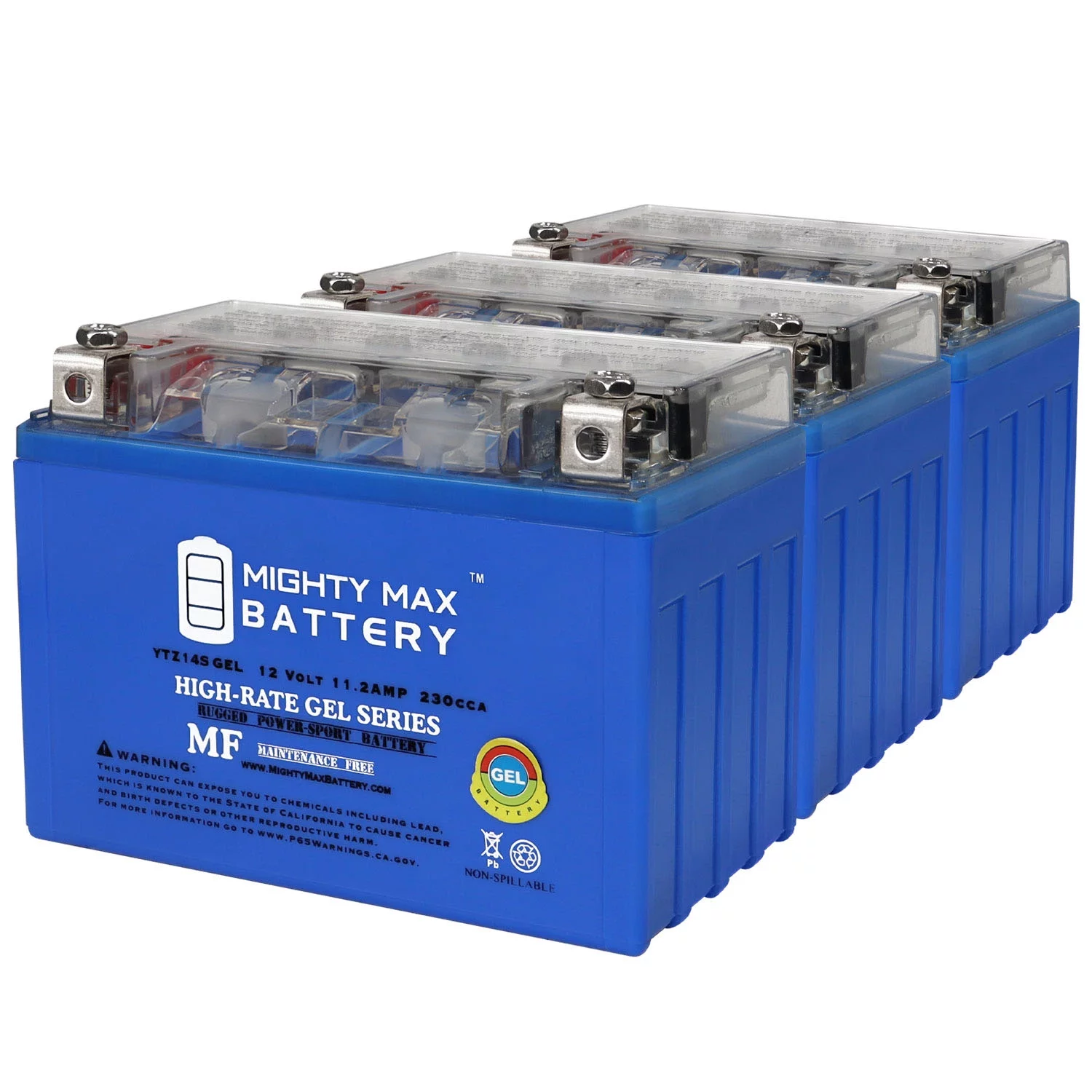 YTZ14SGEL 12V 11.2AH Replacement Battery compatible with Honda ATV Mower - 3 Pack