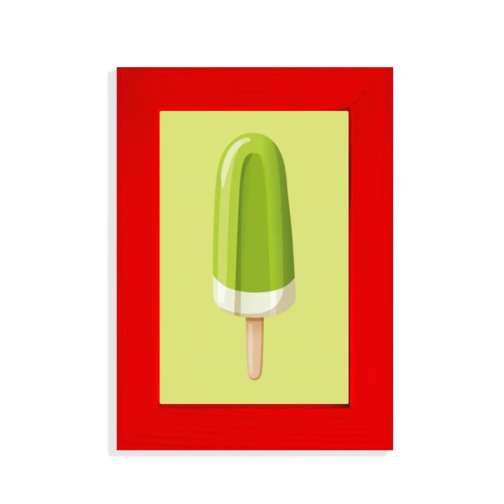 Green Mung Bean Popsicle Sweet Ice  Picture Display Art Red Photo Frame