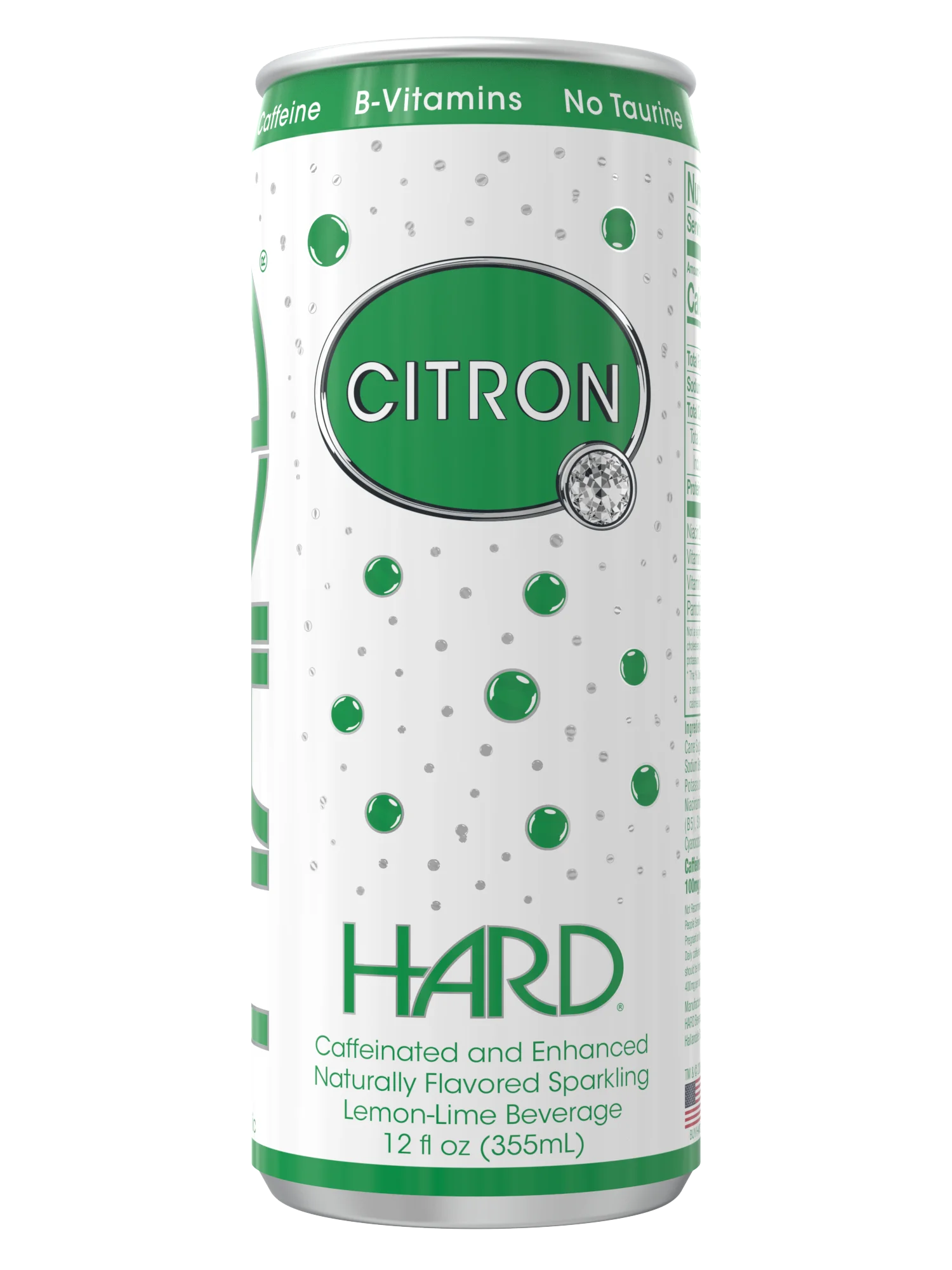 HARD® CITRON - Caffeinated and Enhanced Crafted Sparkling Lemon Lime Beverage - 12 fl oz (Pack of 12)