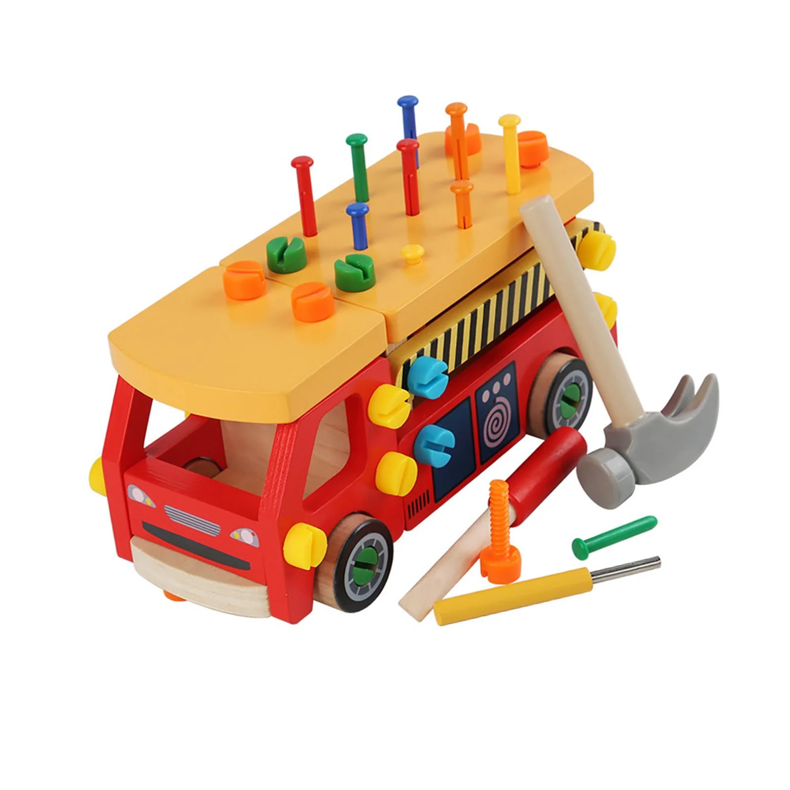 Almencla Montessori Screw Board Set Busy Boards Screw Bolt Set Toys, Indoor Play Game, Wooden Screw Board Montessori Toy for Preschool