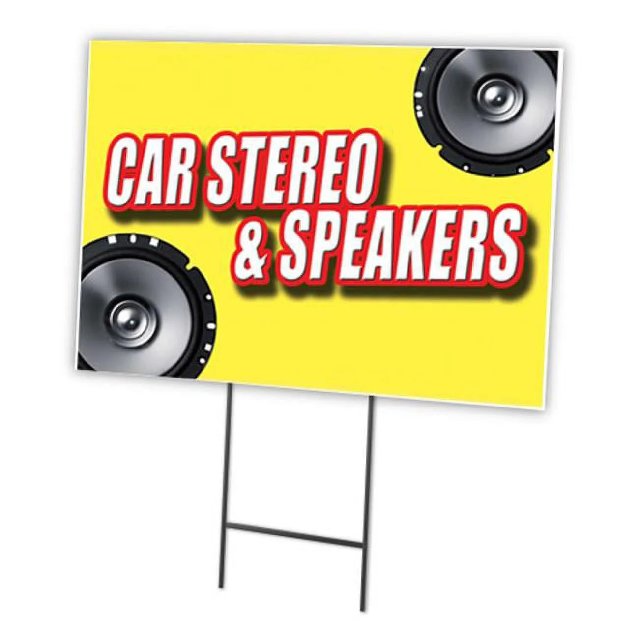12 x 16 in. Yard Sign & Stake - Car Stereo & Speakers
