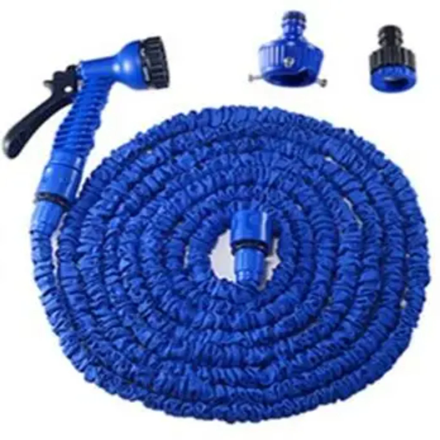 Expandable Hot Flexible Magic Garden Hose Reels Tube  Blue Green 25-50FT - Connect and Water Your Car with Ease!
