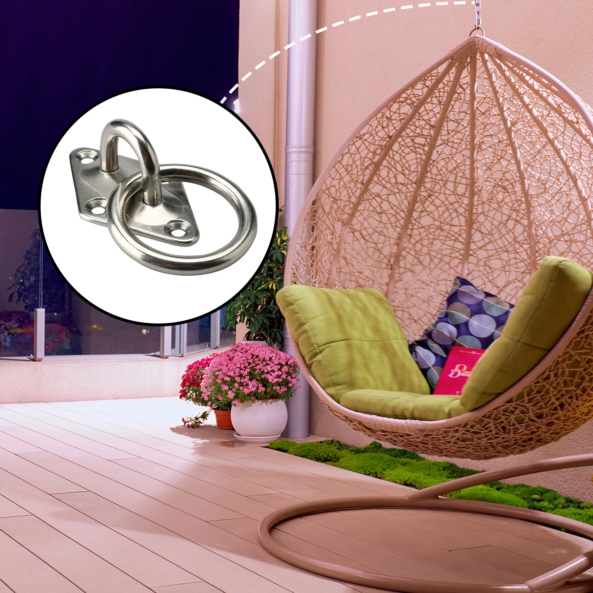 Uxcell Stainless Steel Pot Planting Hanging Ceiling Hook Hanger 65 x 38 x 28mm