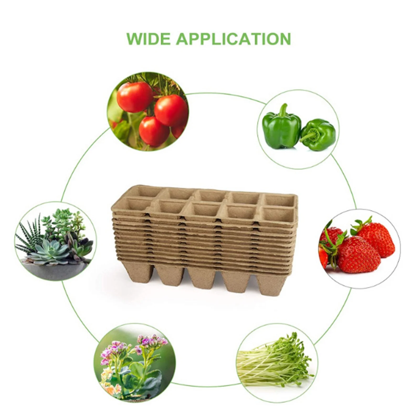 Fridja Gardening And Planting 10-hole Paper Tray Seedling Cup Plant Label 12PCS Set