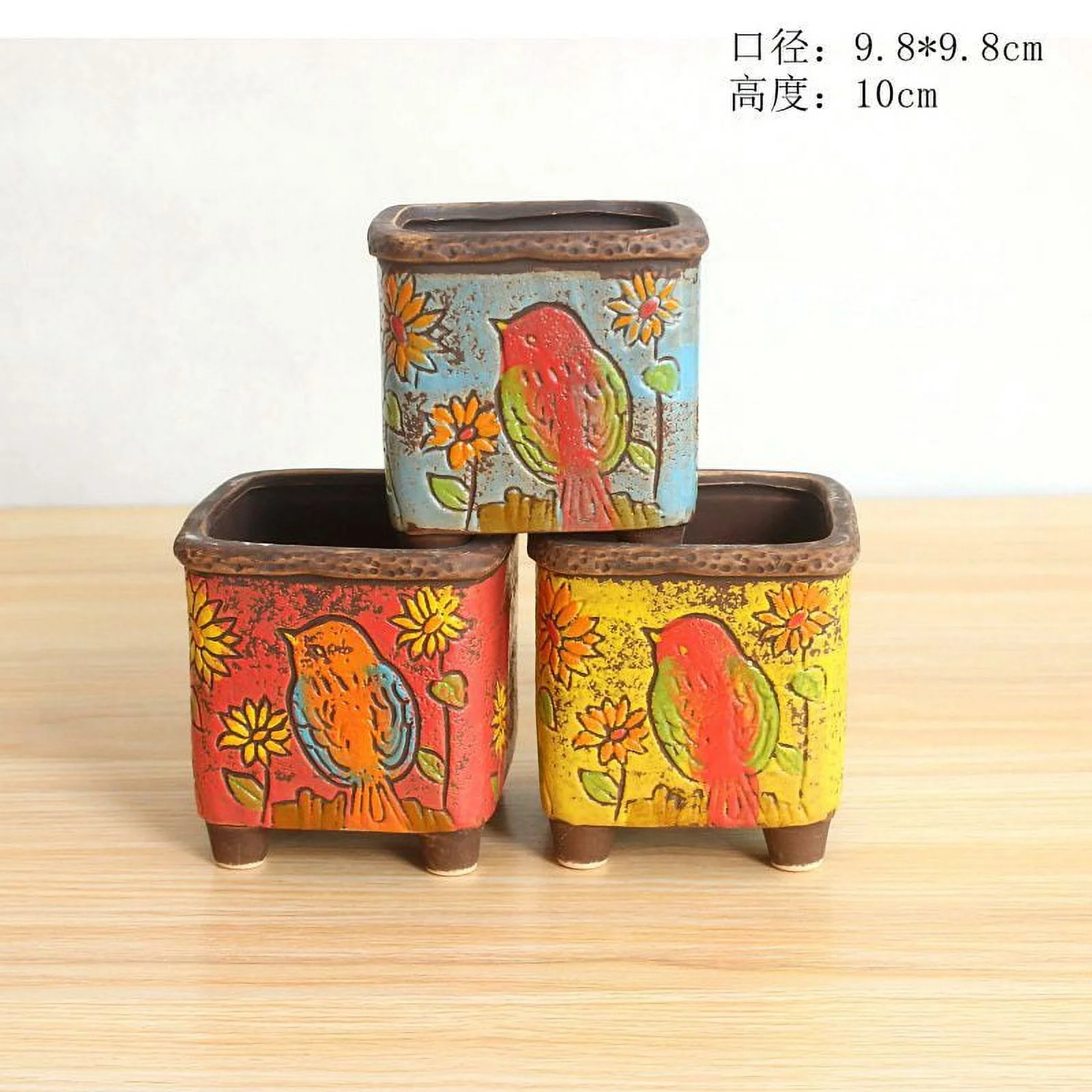 Hand-Painted Korean Ceramic Succulent Planter