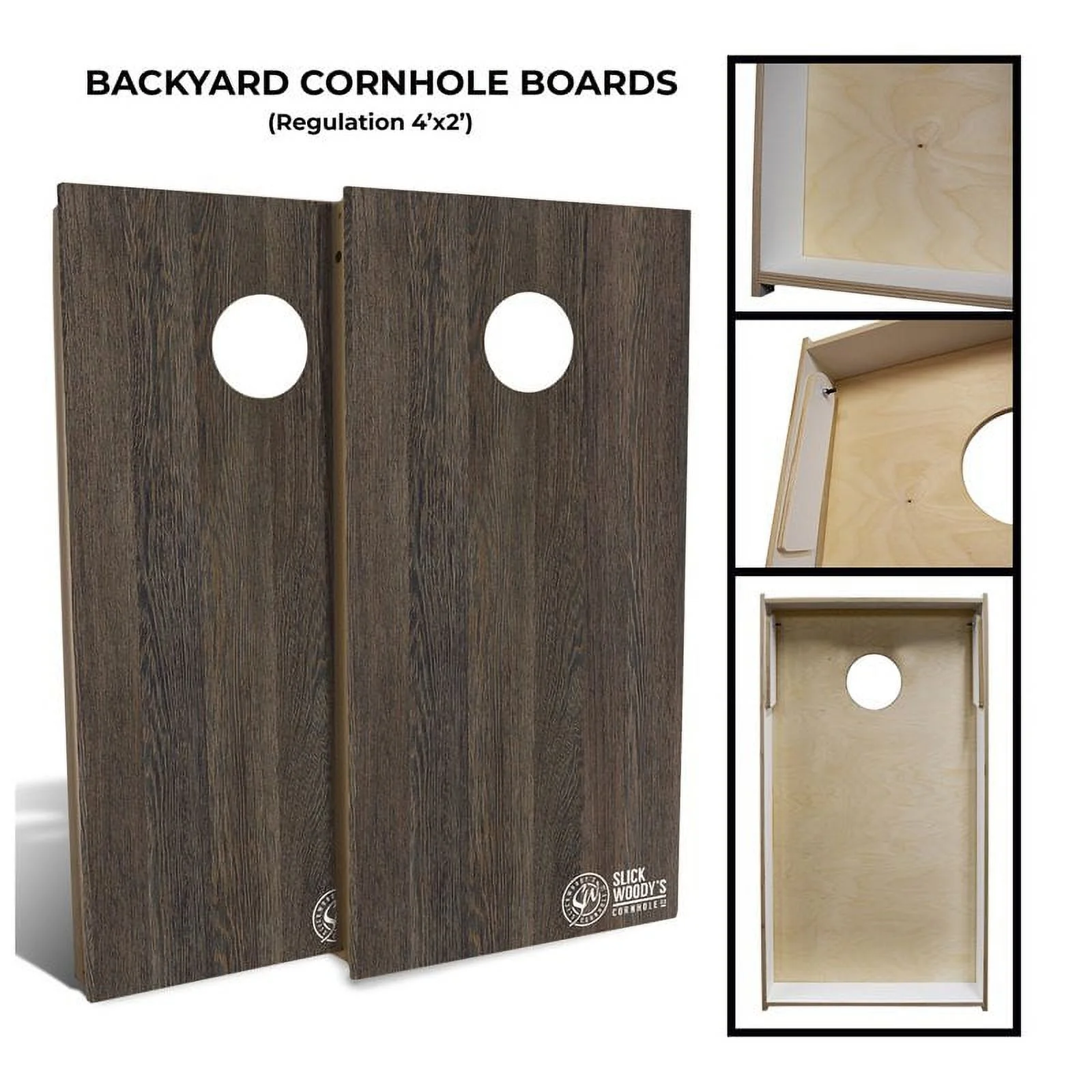 Slick Woody's Backyard Brazilian Rosewood Cornhole Board Set in Brown (8 Bags)