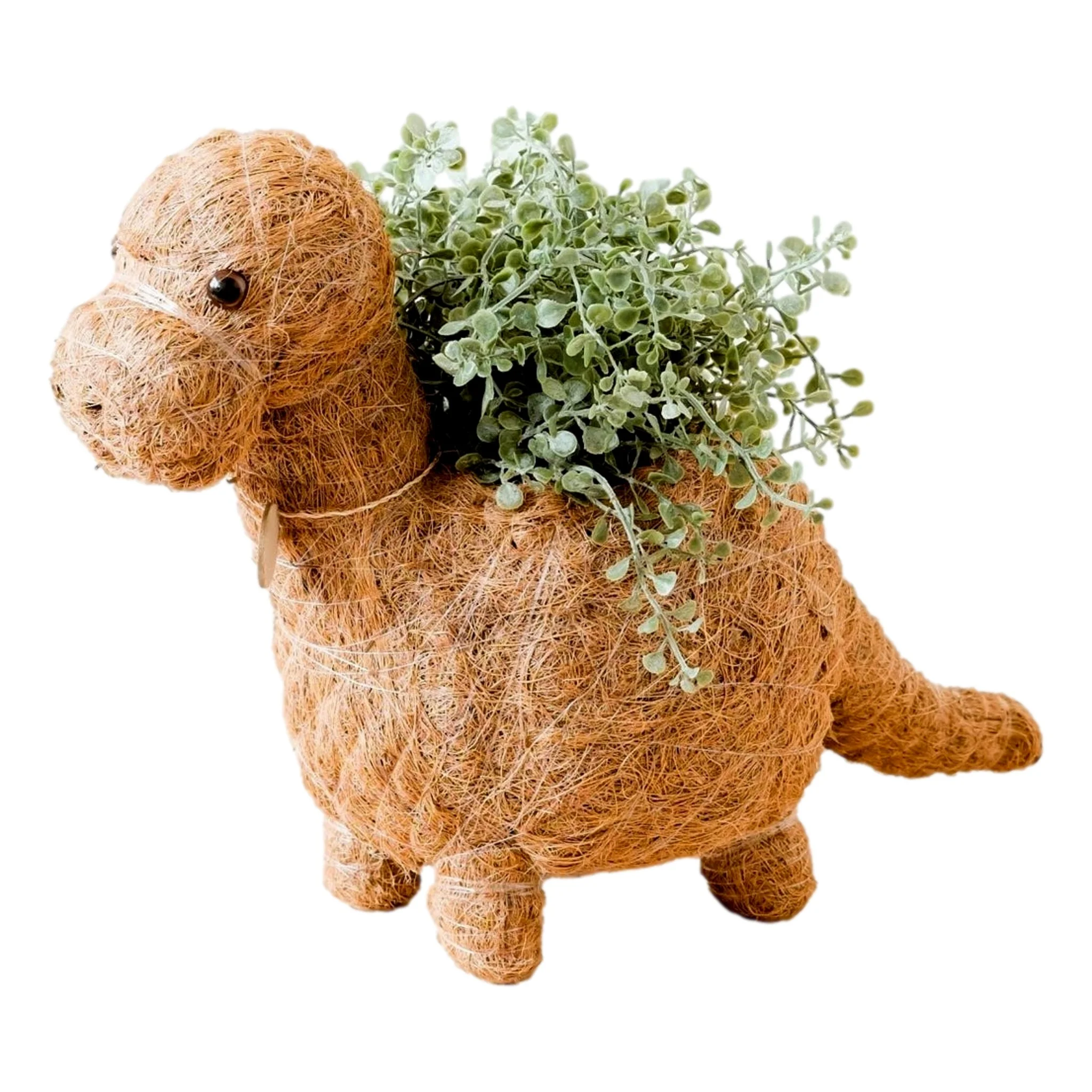 Brontosaurus Dinosaur Planter - Coco Coir Flower Pot 12 Inch Lightweight Durable Coconut Fiber
