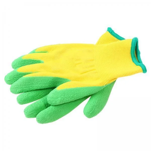 simhoa 4xKids Gardening Gloves DIY Painting Gloves Rubber Coated Palm Hand Protection for 2 to 8 Ages B