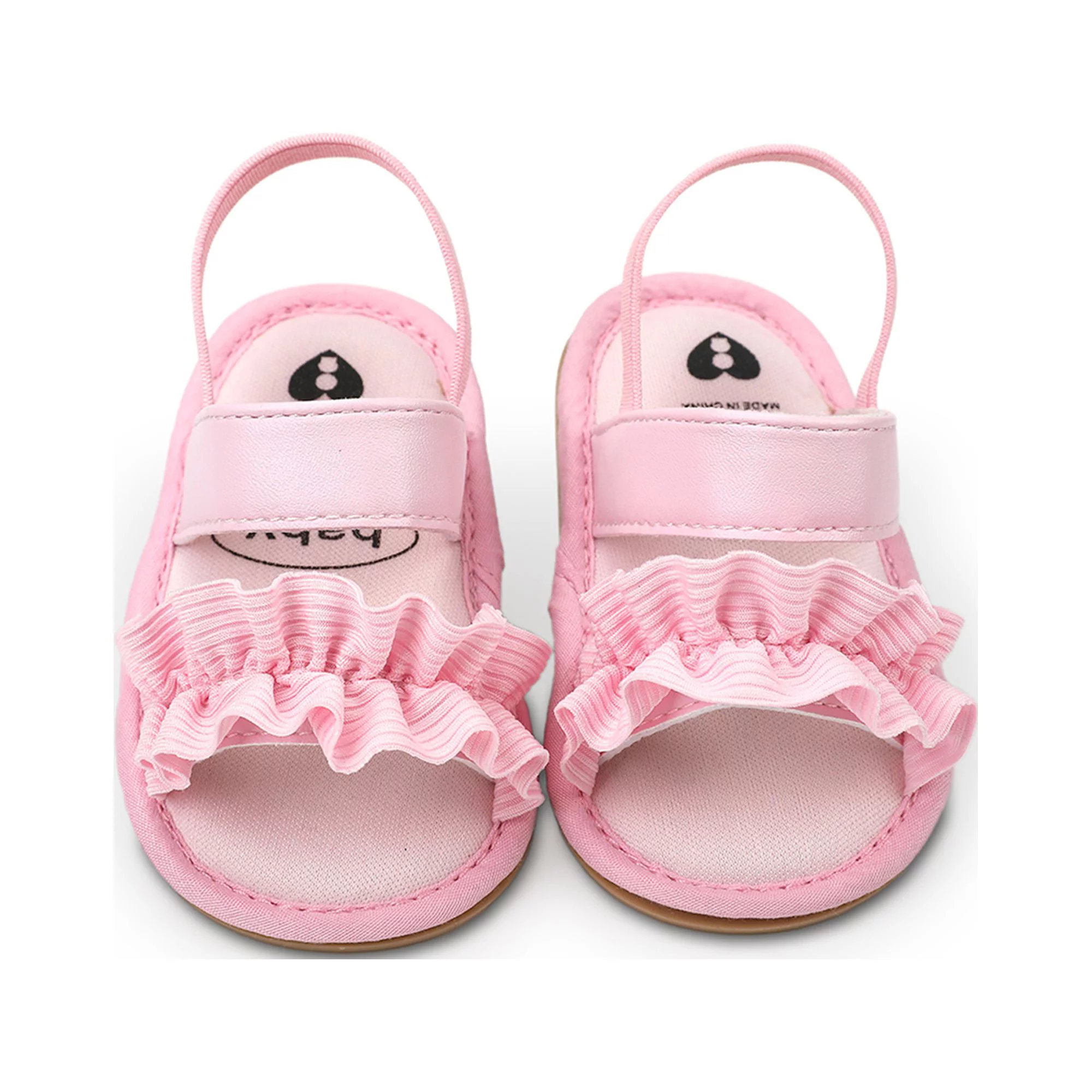 Baby Girls Summer Sandals, Ruffle Princess Flat Shoes Open Toe Infant First Walker Shoes