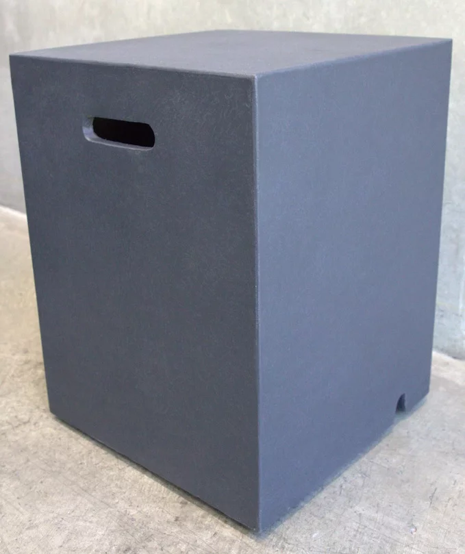 AMS Fireplace Concrete Propane Tank Cover - Dark Gray