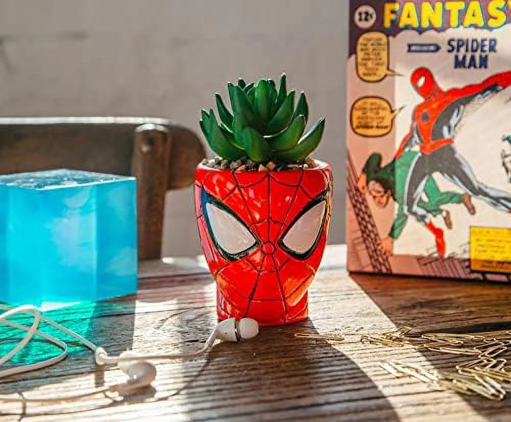 Comics  3-Inch Ceramic Mini Planter With Artificial Succulent