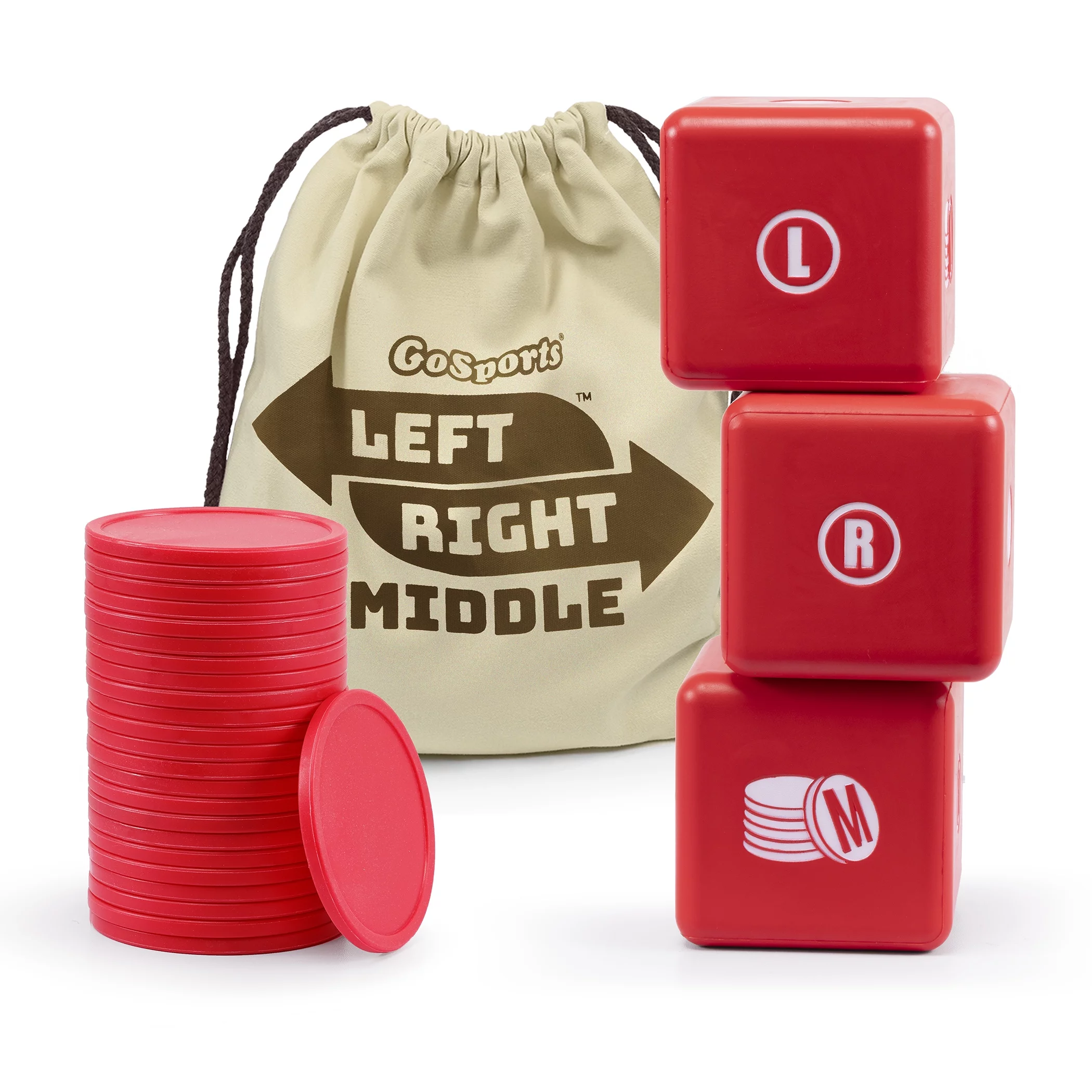 GoSports Left Right Middle Giant Dice Game - 3.5