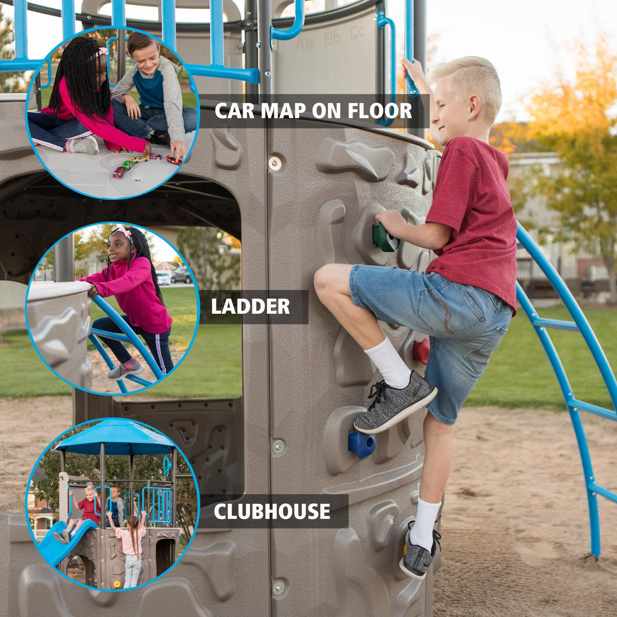 Lifetime Kid's Adventure Tower Swing Set with Slide and Climbing Wall (90918)