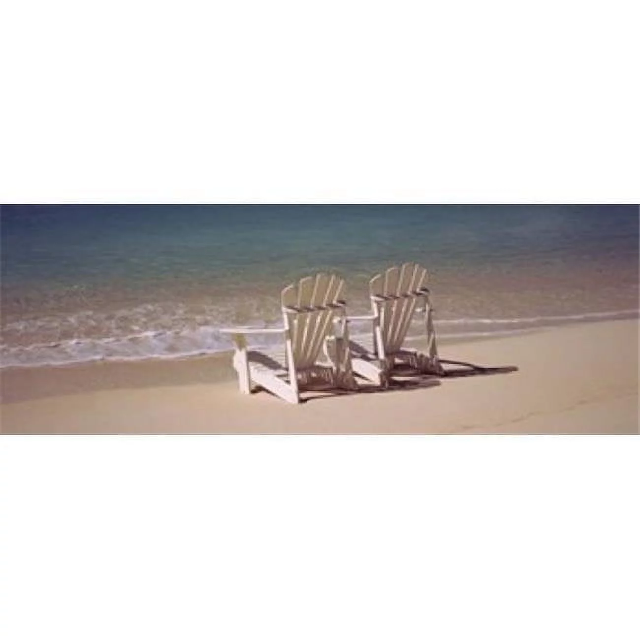 Adirondack chair on the beach Bahamas Poster Print by  - 36 x 12