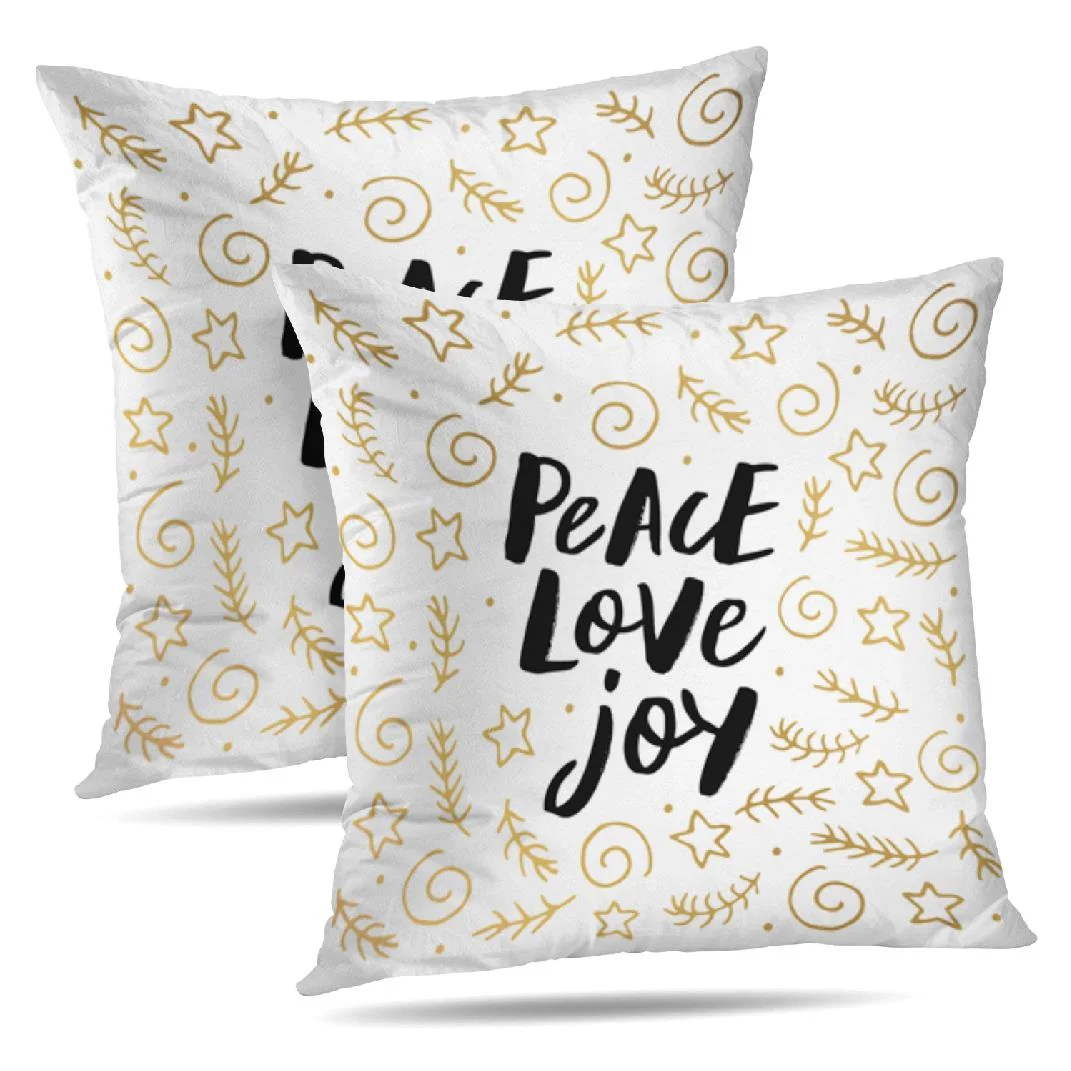 LALILO Throw Pillow Covers Peace Love Joy Trendy Brush Lettering Cushion Cover 18