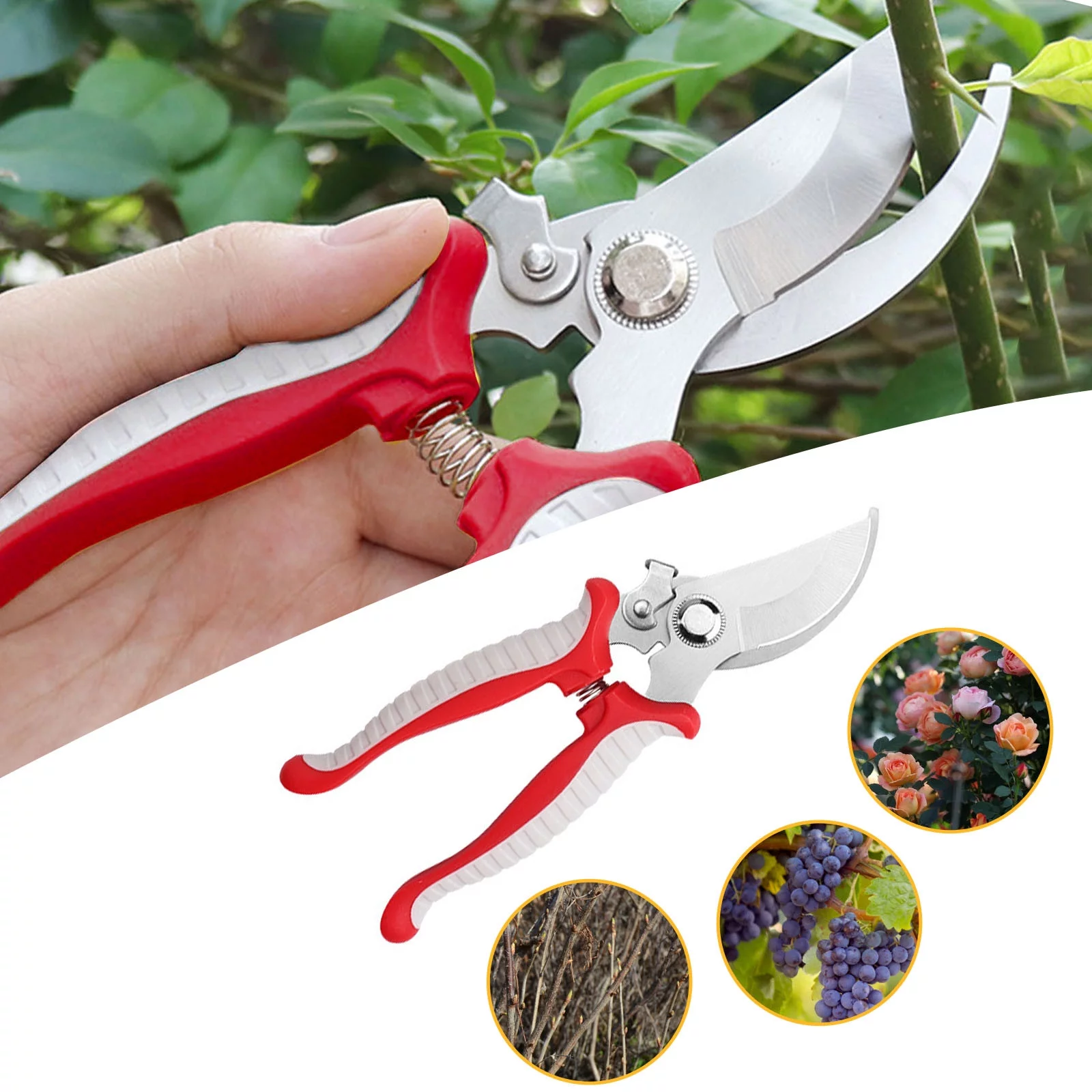 Stainless Steel Pruning Shears Multifunctional Garden Shears Orchard Flower Branch Fruit Picking Shears Garden Branch Tool Shears 1 Pack Saw Set