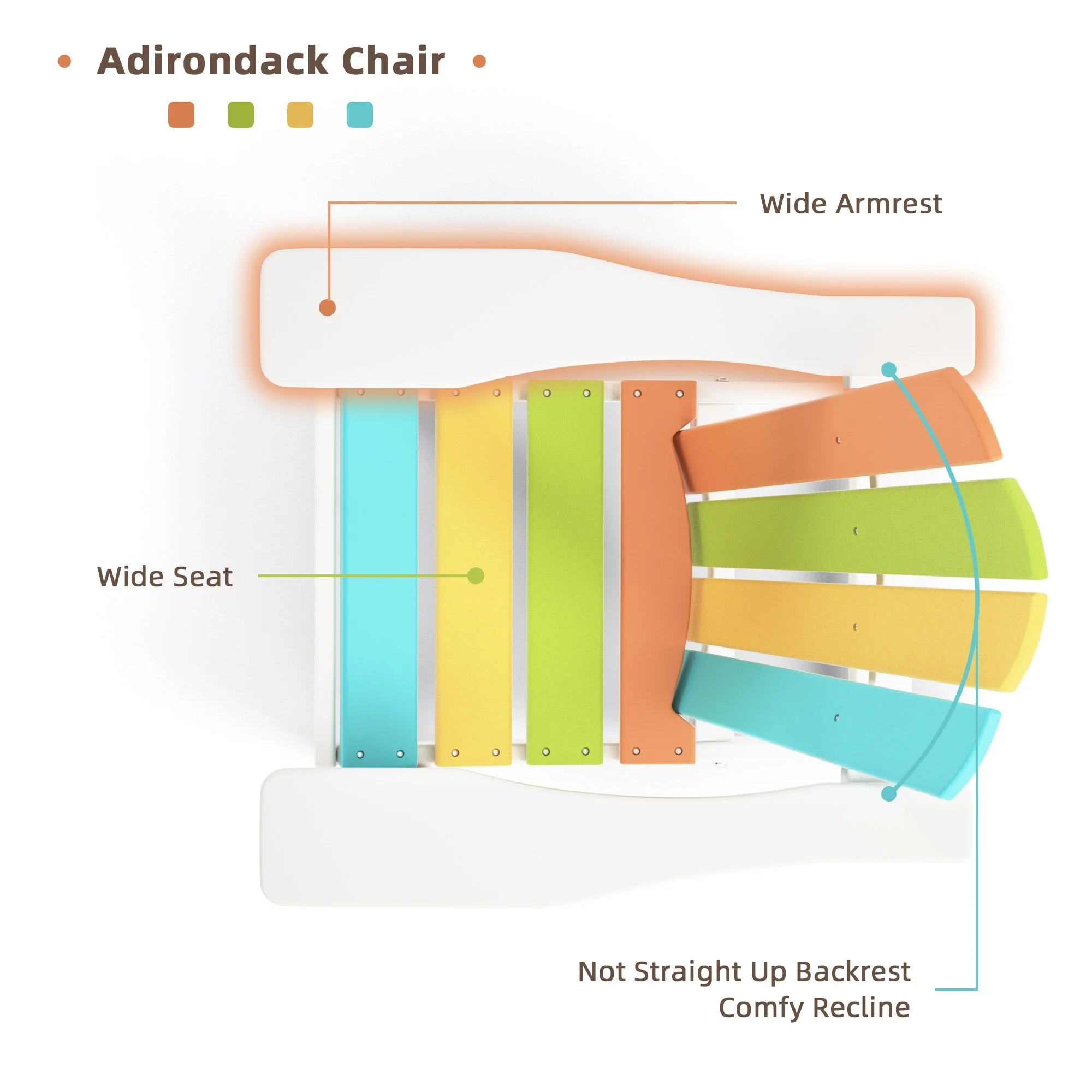 Kids Adirondack Chairs Poly-wood All-Weather Resistant - N/A