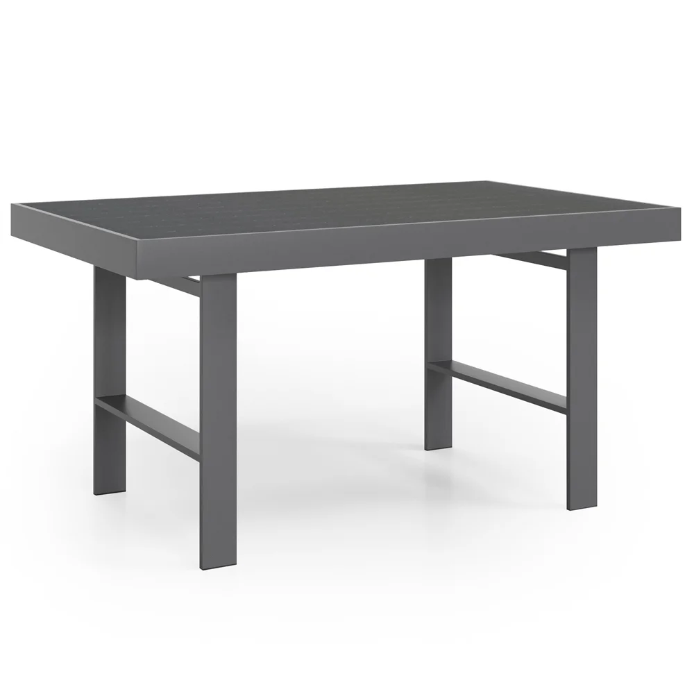 TQJKLFDY Aluminum Grey Tall High Patio Dining  Outdoor Coffee Sofa Tables Rectangle