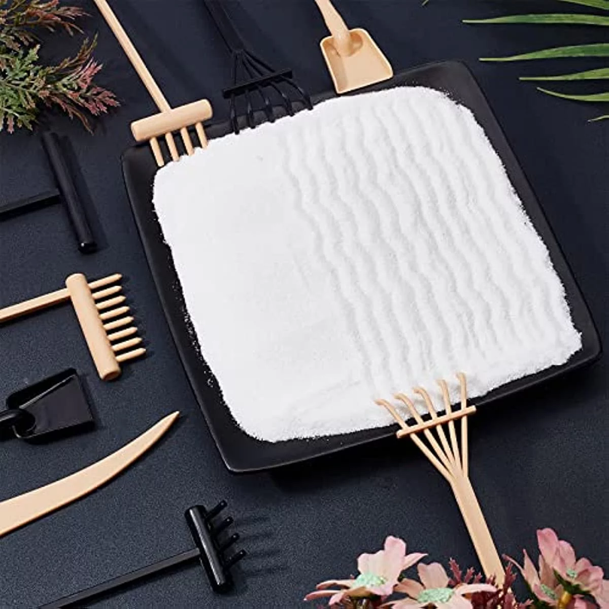 2 Sets 12 Pcs Mini Zen Sand Rakes Plastic Zen Sand Garden Rakes 2 Colors Meditation Zen Tools DIY Rock Zen Kit for Garden Decoration Gift Tranquil Meditation