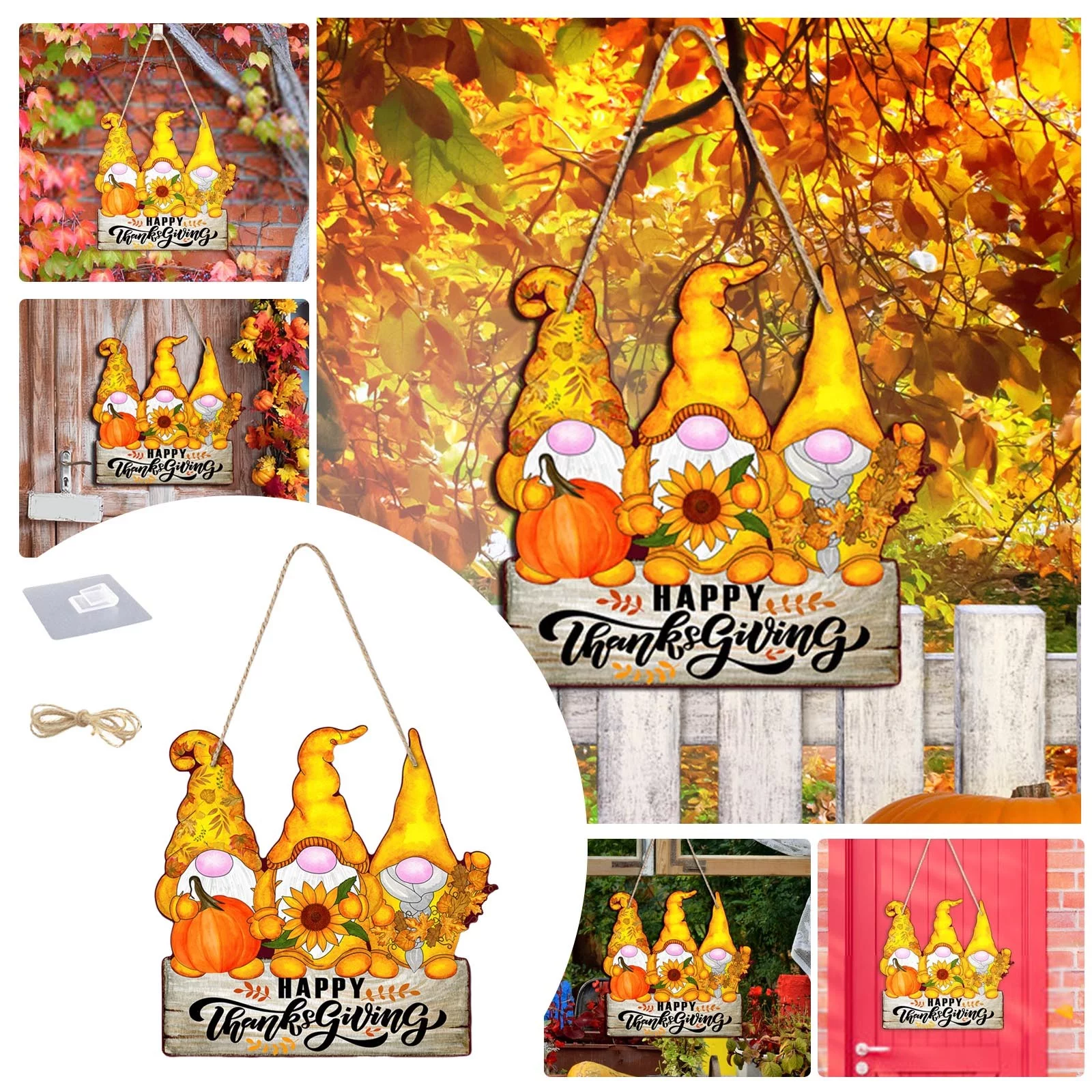 Autumn Thanksgiving Welcome Door Plaque For Holiday Parties And Fall Porch Decoration Outdoor Welcome Sign for Front Door Fireplace Hearth Decorations for Living Room Wall Frames for Living