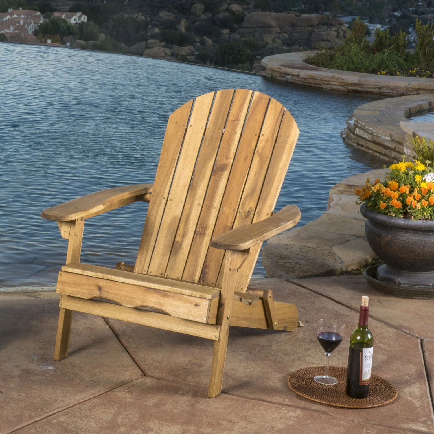Elegant and Durable Premium Malibu Reclining Adirondack Chair for Maximum Comfort and Style - Stylish and Relaxing Deluxe Outdoor Malibu Reclining Adirondack Chair with Footrest - Comfort
