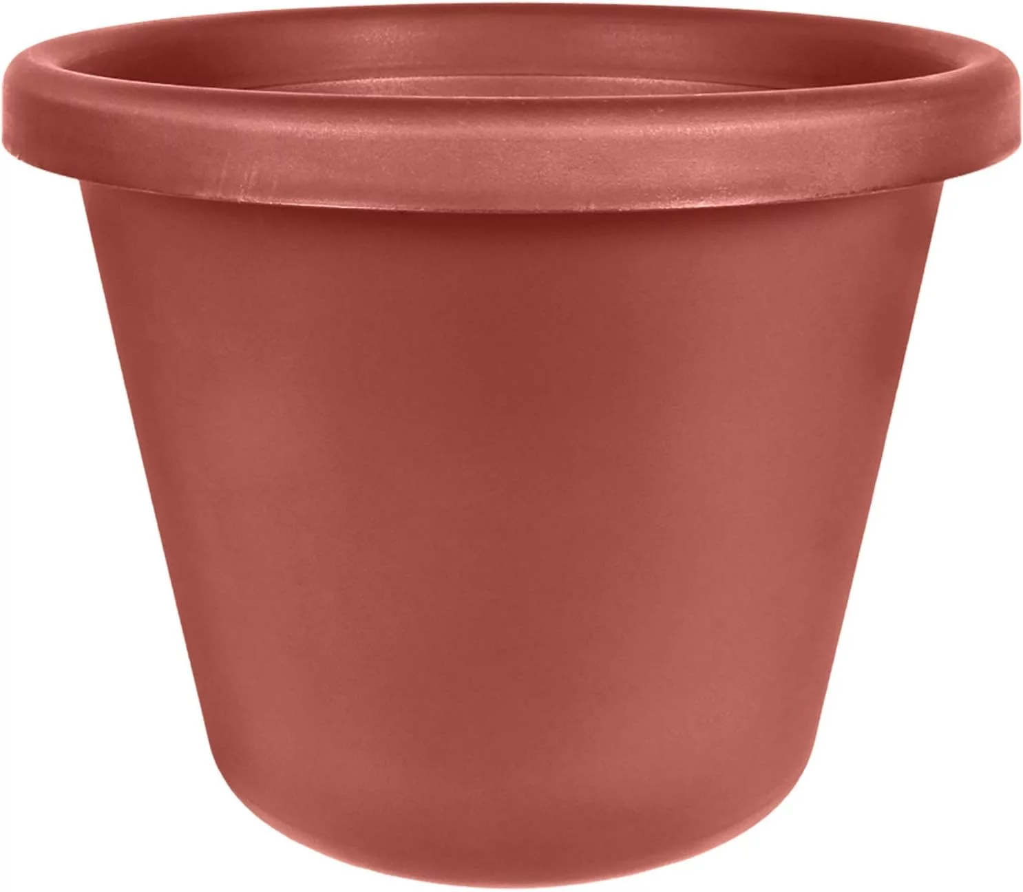 LIA24000E35 24-Inch Indoor Plastic Round Classic Pot, Clay (2 Pack)