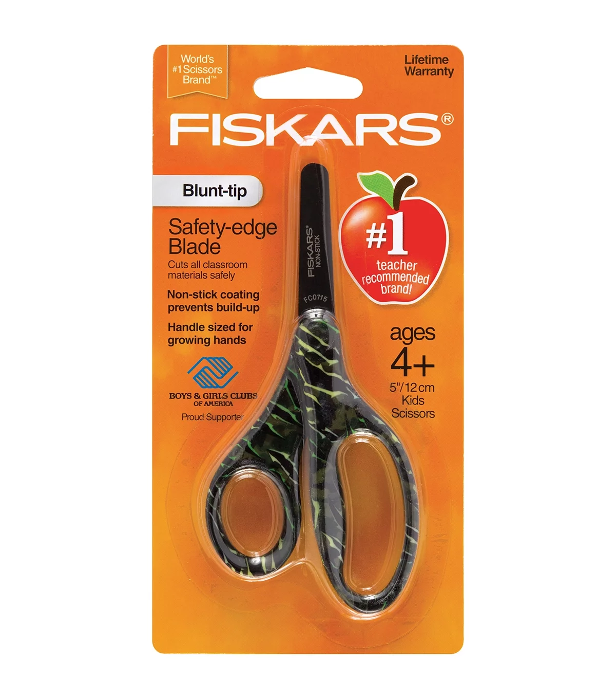 FISKARS Scissors Green with Safety-edge Blade