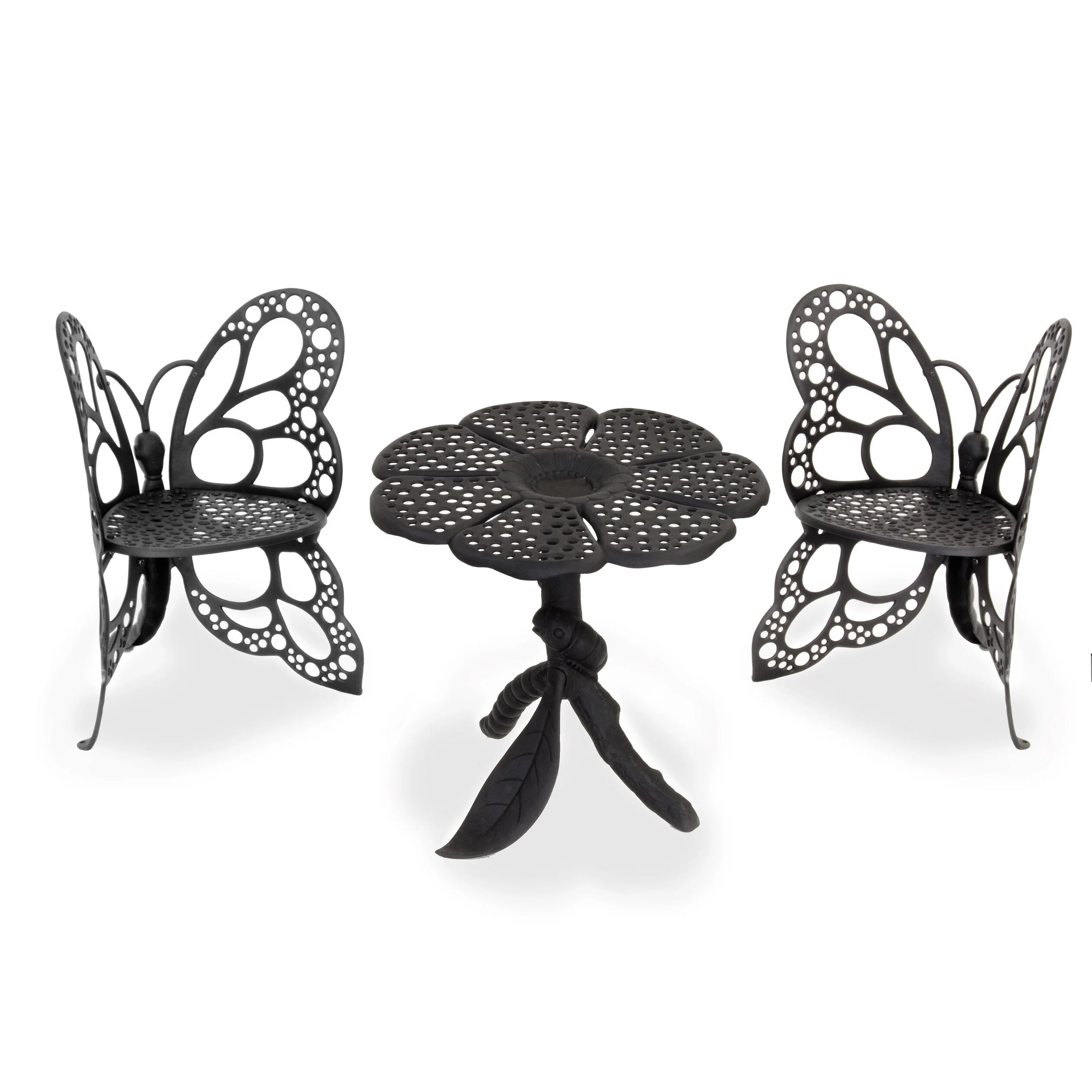 1065FHTOutdoor Black Butterfly Bistro Set White