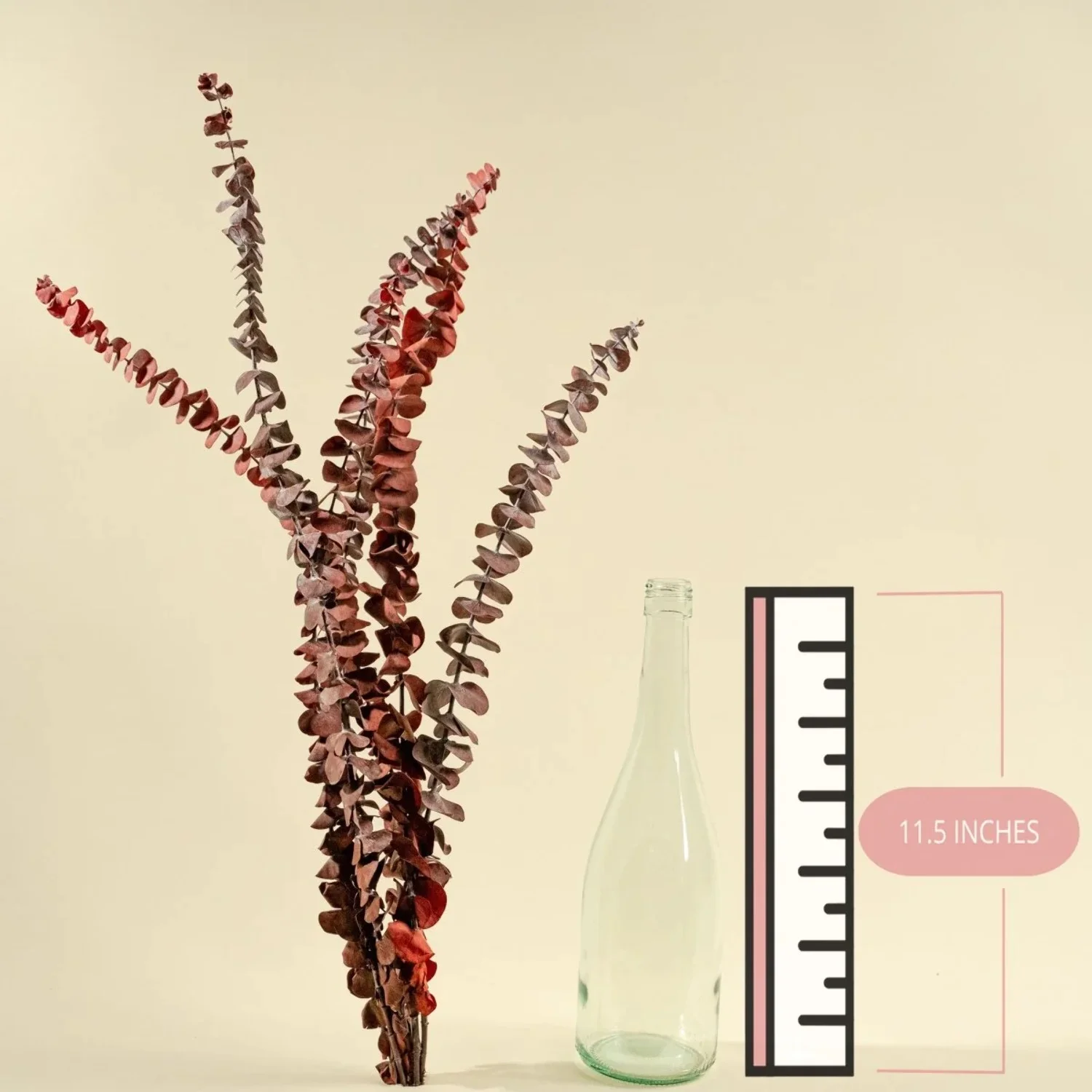 Raw Sola Wood Flowers - Centerpiece/Vase/Pot/Bouquet Fillers - -Satin Washed Eucalyptus Red