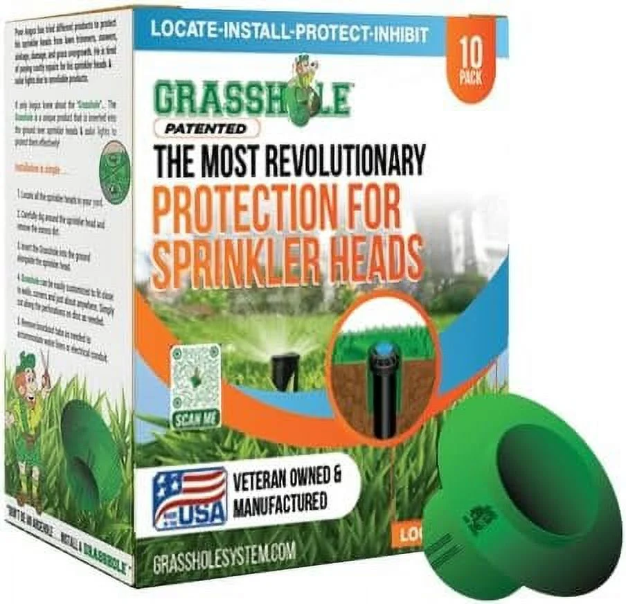 GRASSHOLE - Sprinkler Head Protection Sprinkler Donut, Lawn Sprinkler Guard, Plastic Donuts for Sprinkler Heads 1 Pack