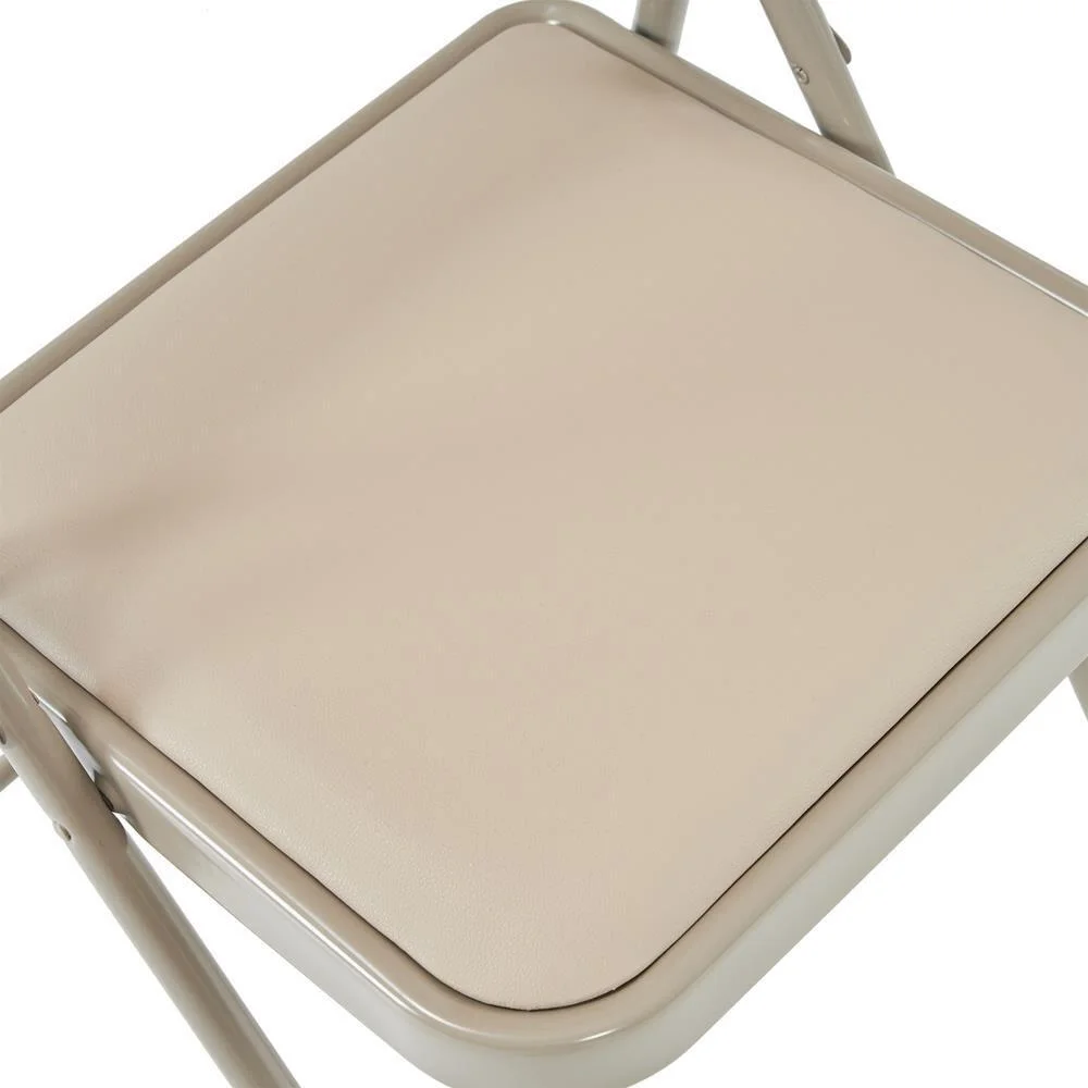 4 Pack Commercial Folding Chairs Set Steel Frame Padded Seat Heavy Duty