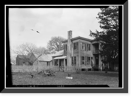 Historic Framed Print, Moore House, Persimmon Street, Summerfield, Dallas County, AL, 17-7/8