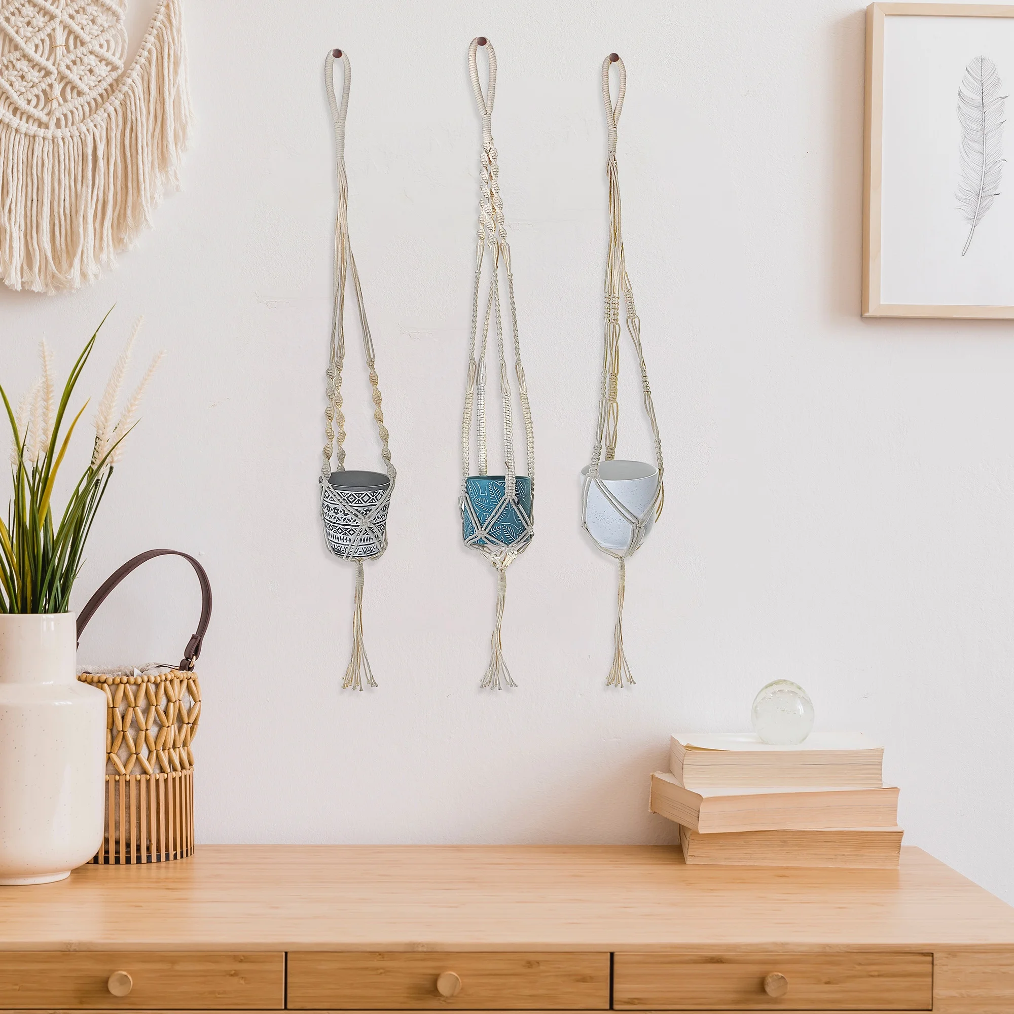 Maison Concepts Macrame Pot Hanging (Ivory) 6