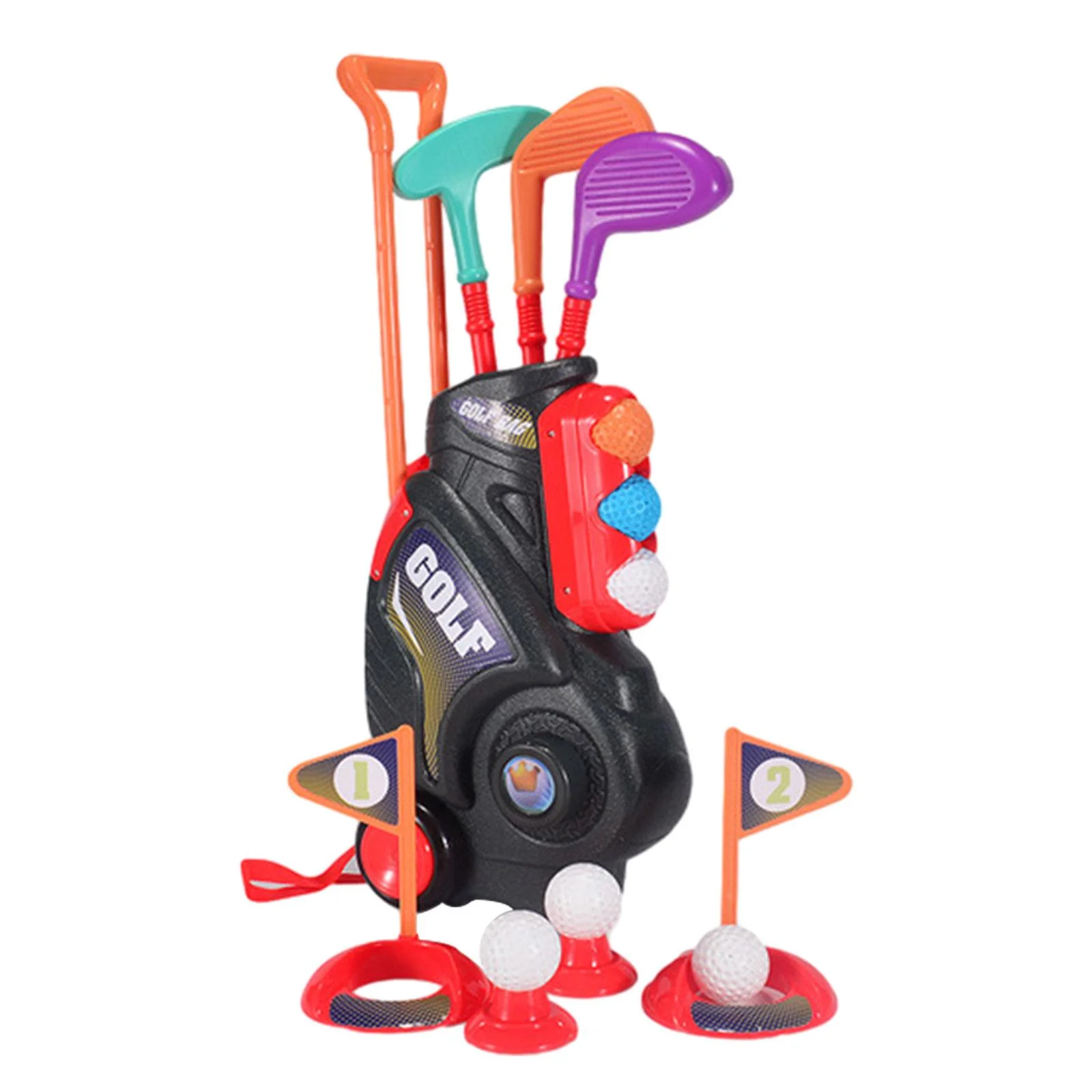 PETSOLA Toddlers Golf Set Mini Golfs Play Set Gifts 2 Practice Holes Educational Indoor Outdoor Golf Toys for 2 3 4 5+ Years Old Kids